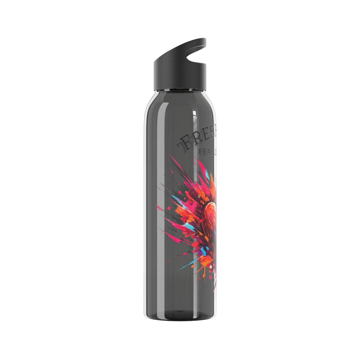 Fresh Start Fearless Heart Reusable Water Bottle | Inspirational Sports Bottle | Positive Lifestyle Drink Bottle | Gifts & Lifestyle - SJM Print Store