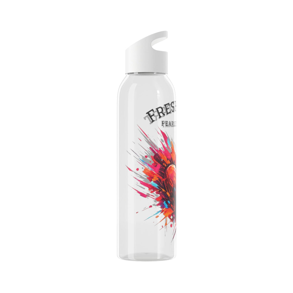 Fresh Start Fearless Heart Reusable Water Bottle | Inspirational Sports Bottle | Positive Lifestyle Drink Bottle | Gifts & Lifestyle - SJM Print Store