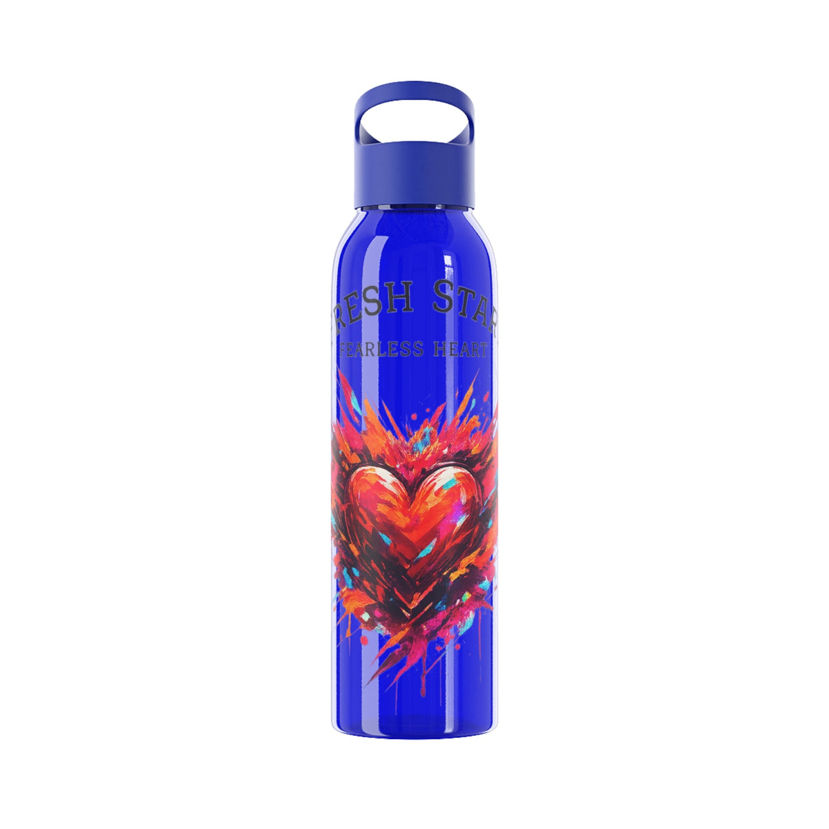 Fresh Start Fearless Heart Reusable Water Bottle | Inspirational Sports Bottle | Positive Lifestyle Drink Bottle | Gifts & Lifestyle - SJM Print Store