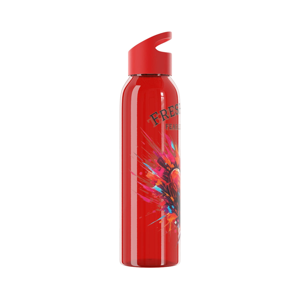 Fresh Start Fearless Heart Reusable Water Bottle | Inspirational Sports Bottle | Positive Lifestyle Drink Bottle | Gifts & Lifestyle - SJM Print Store