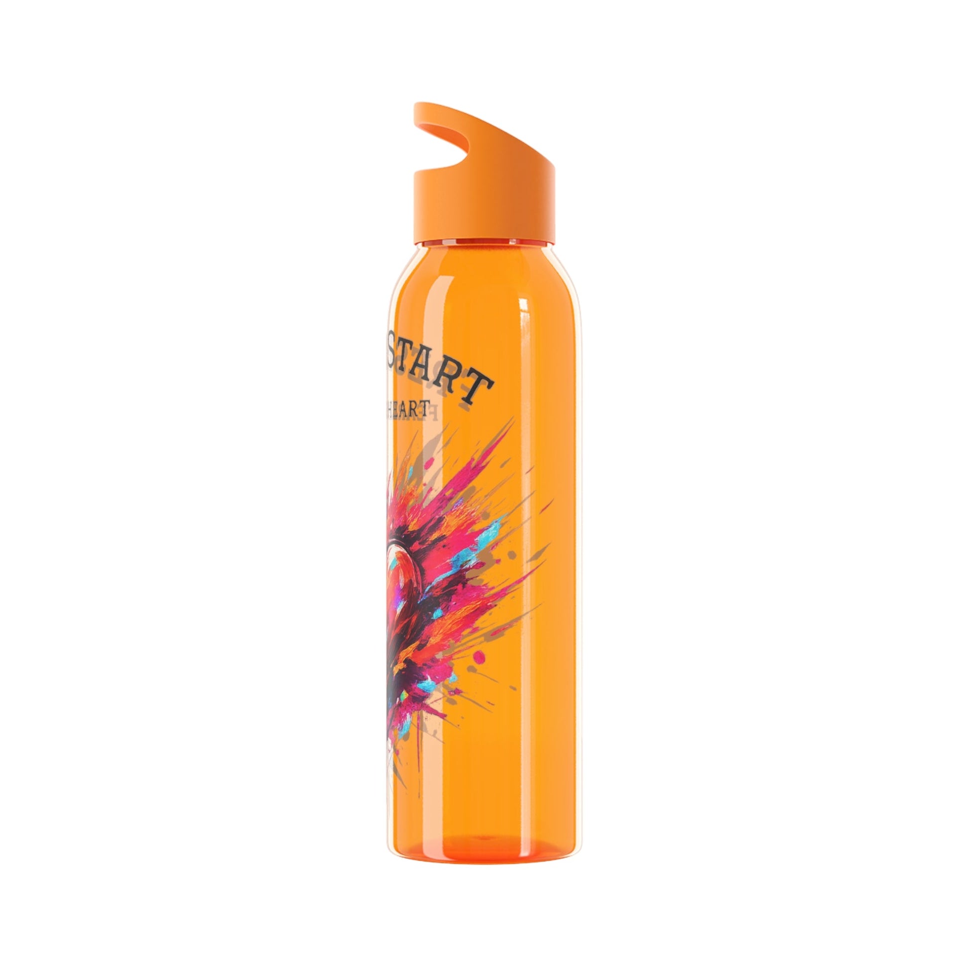Fresh Start Fearless Heart Reusable Water Bottle | Inspirational Sports Bottle | Positive Lifestyle Drink Bottle | Gifts & Lifestyle - SJM Print Store