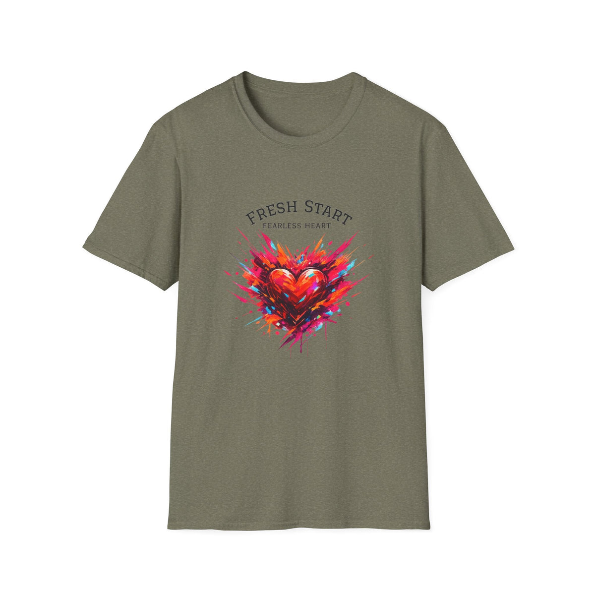 Fresh Start Fearless Heart T-Shirt | Inspirational Unisex Graphic Tee | Positive Mindset Shirt | Gifts & Lifestyle - SJM Print Store