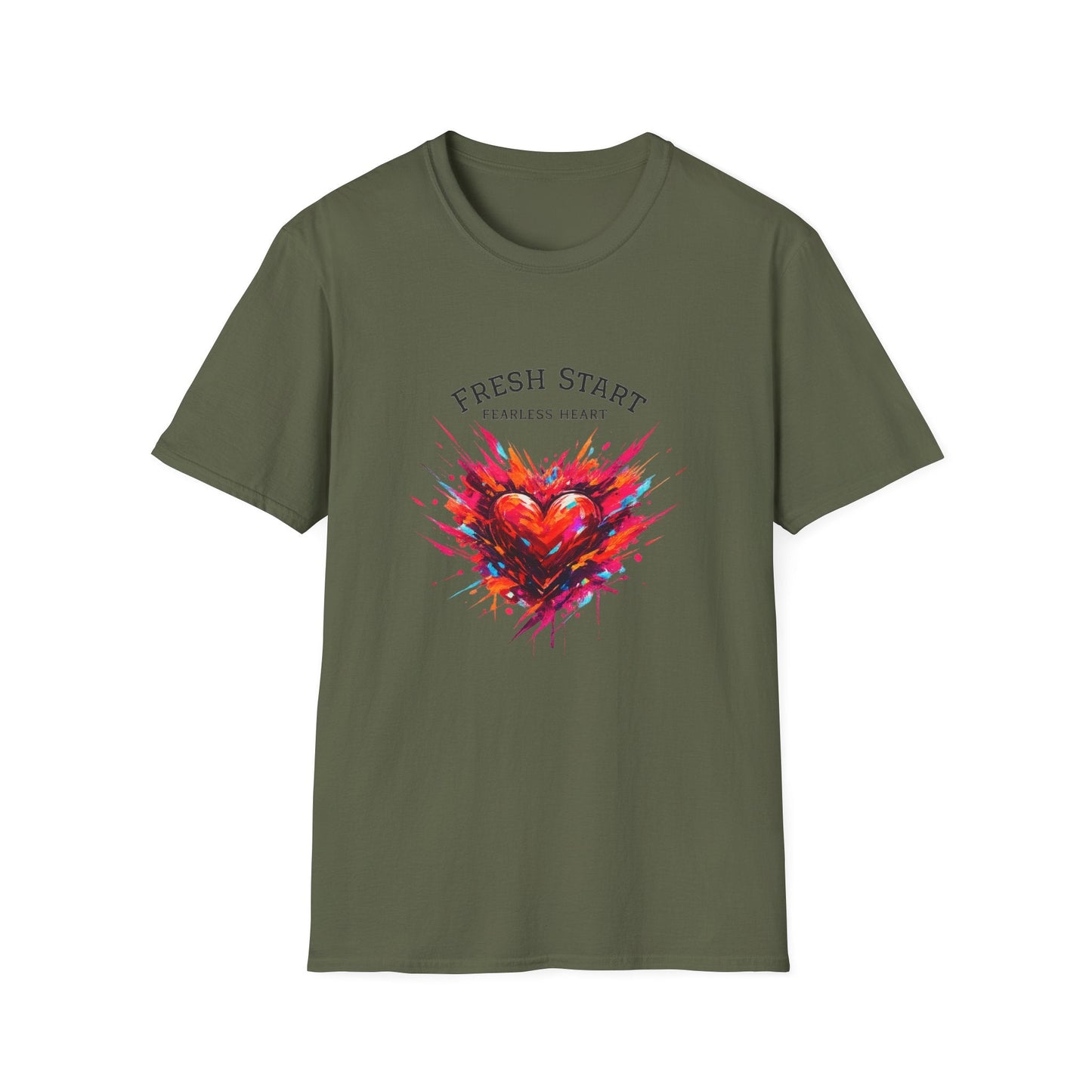 Fresh Start Fearless Heart T-Shirt | Inspirational Unisex Graphic Tee | Positive Mindset Shirt | Gifts & Lifestyle - SJM Print Store