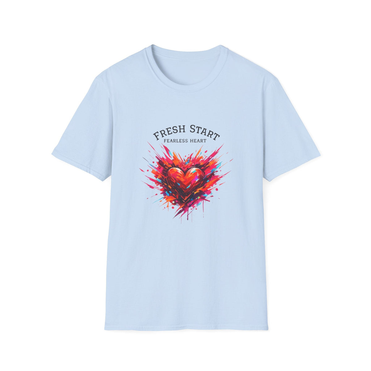 Fresh Start Fearless Heart T-Shirt | Inspirational Unisex Graphic Tee | Positive Mindset Shirt | Gifts & Lifestyle - SJM Print Store