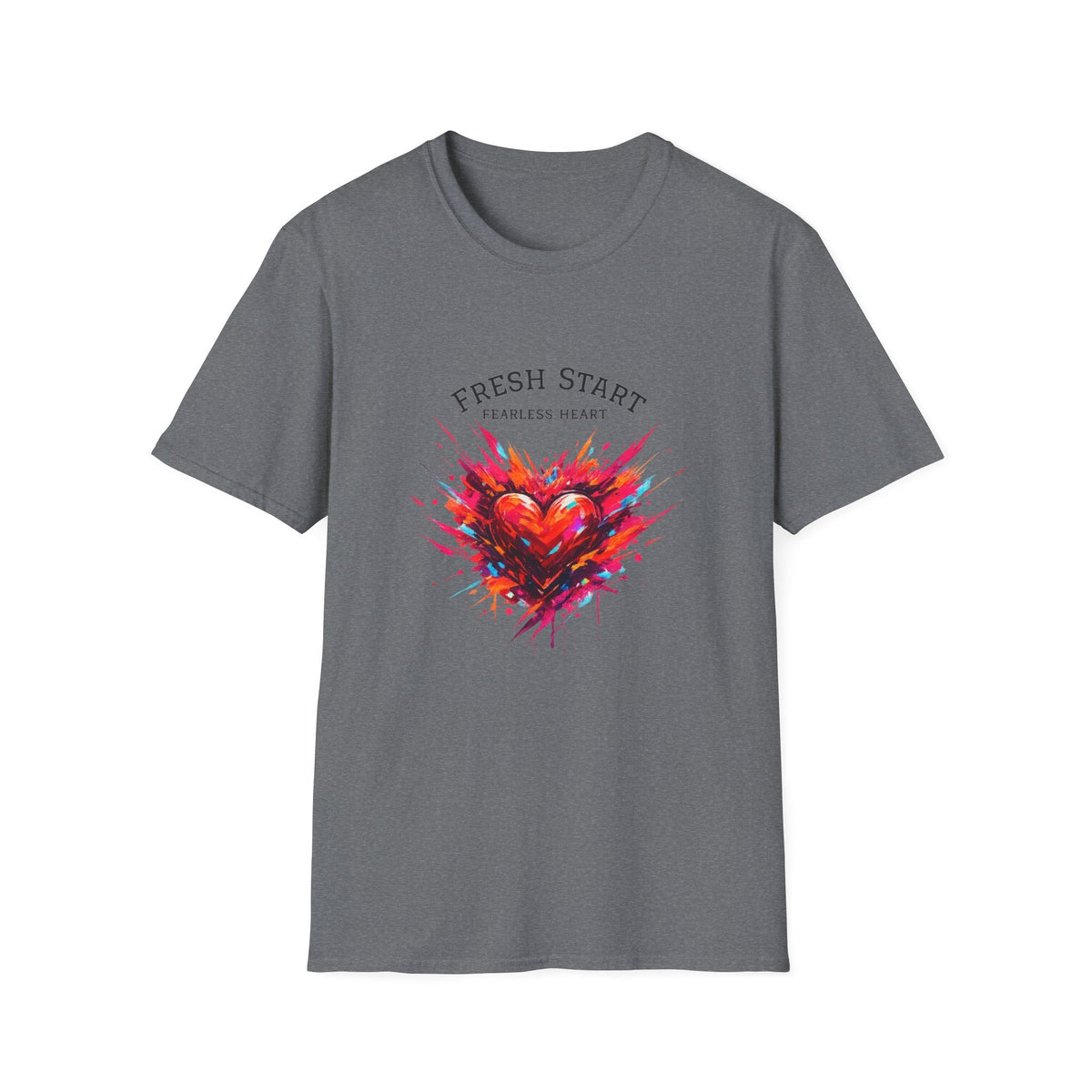 Fresh Start Fearless Heart T-Shirt | Inspirational Unisex Graphic Tee | Positive Mindset Shirt | Gifts & Lifestyle - SJM Print Store