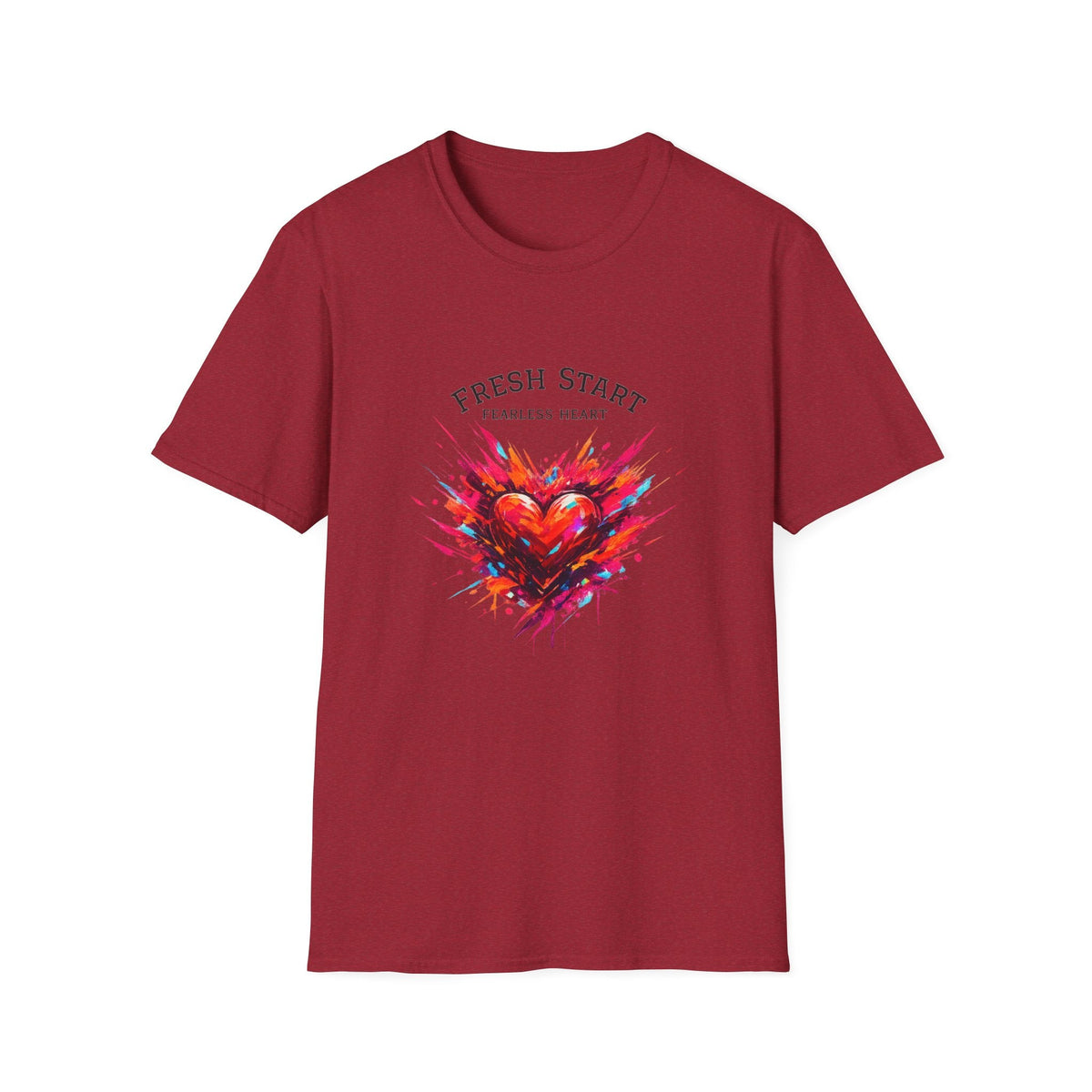 Fresh Start Fearless Heart T-Shirt | Inspirational Unisex Graphic Tee | Positive Mindset Shirt | Gifts & Lifestyle - SJM Print Store