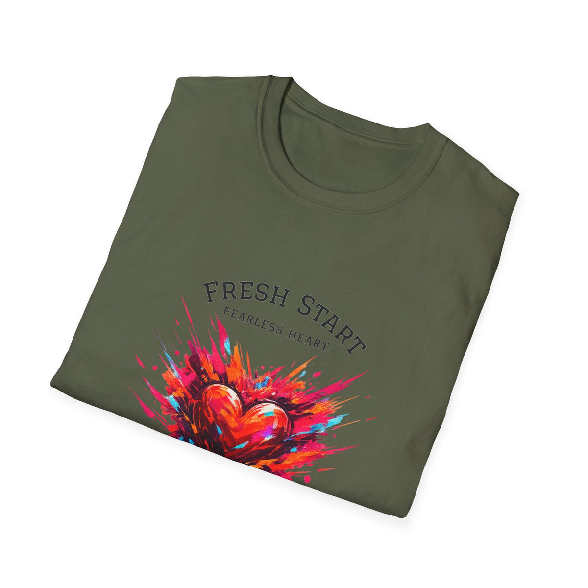 Fresh Start Fearless Heart T-Shirt | Inspirational Unisex Graphic Tee | Positive Mindset Shirt | Gifts & Lifestyle - SJM Print Store