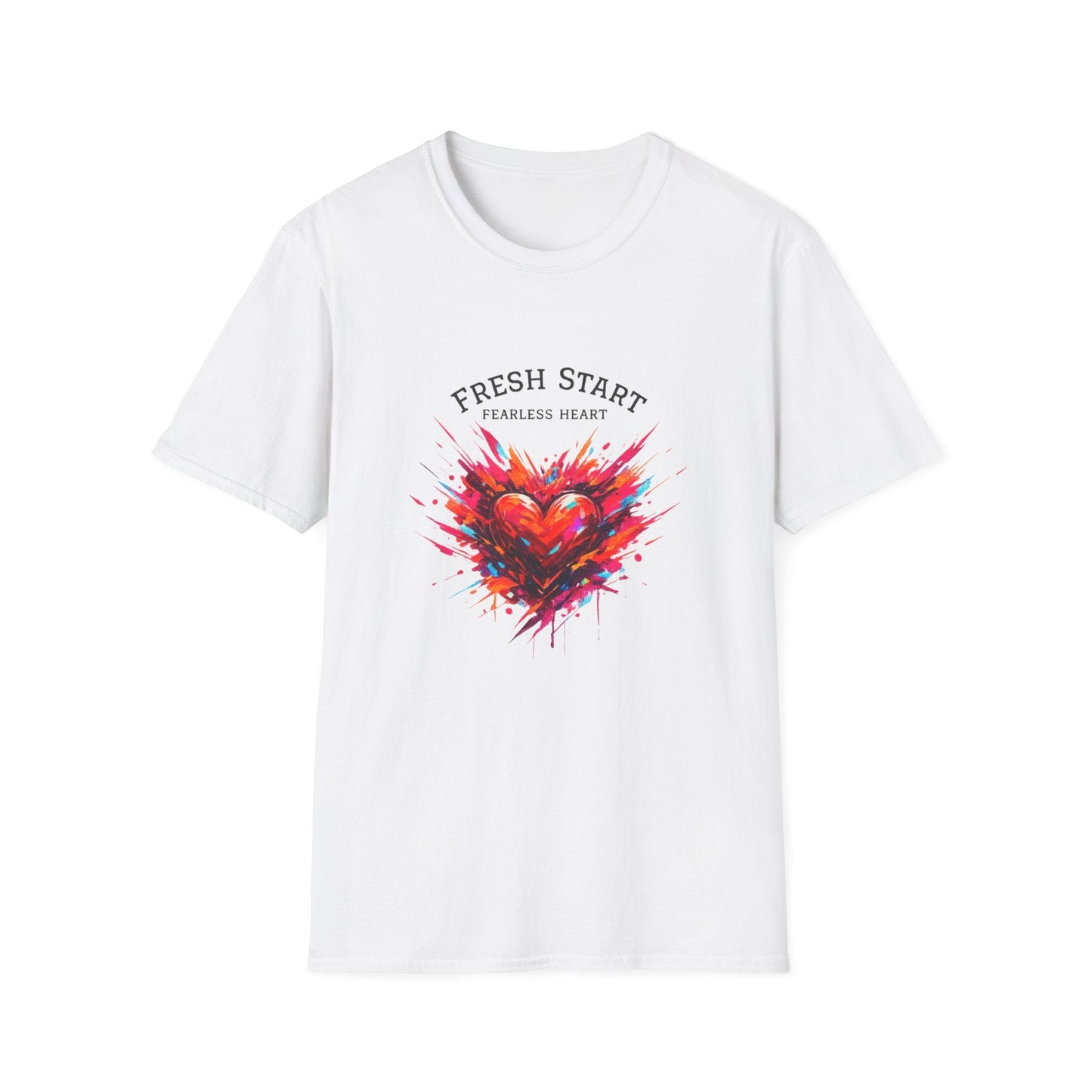 Fresh Start Fearless Heart T-Shirt | Inspirational Unisex Graphic Tee | Positive Mindset Shirt | Gifts & Lifestyle - SJM Print Store