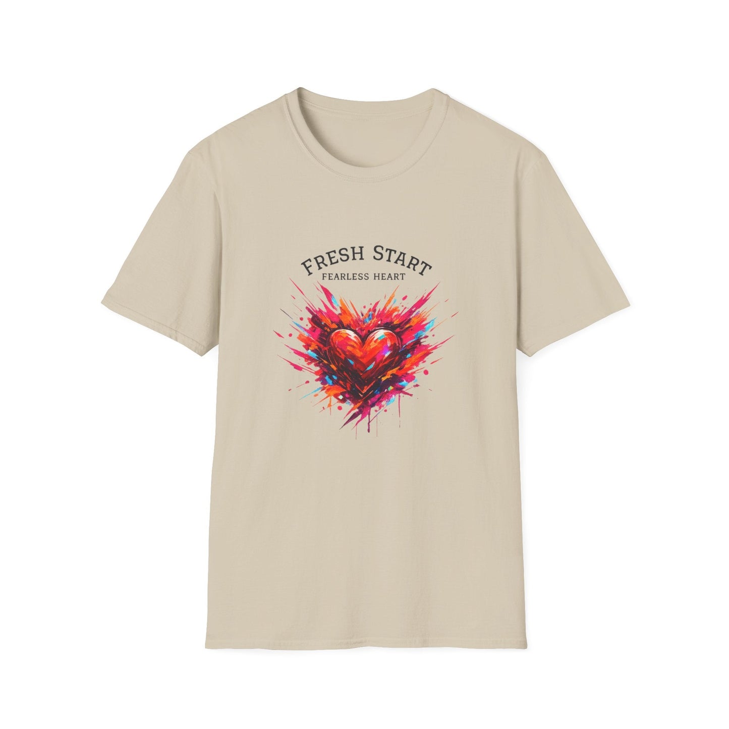 Fresh Start Fearless Heart T-Shirt | Inspirational Unisex Graphic Tee | Positive Mindset Shirt | Gifts & Lifestyle - SJM Print Store