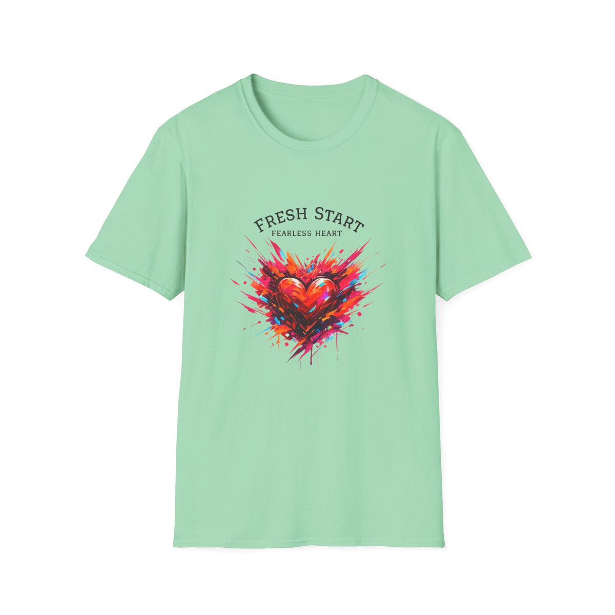 Fresh Start Fearless Heart T-Shirt | Inspirational Unisex Graphic Tee | Positive Mindset Shirt | Gifts & Lifestyle - SJM Print Store