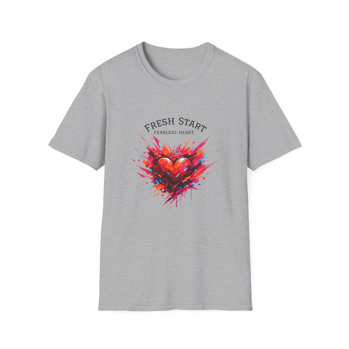 Fresh Start Fearless Heart T-Shirt | Inspirational Unisex Graphic Tee | Positive Mindset Shirt | Gifts & Lifestyle - SJM Print Store