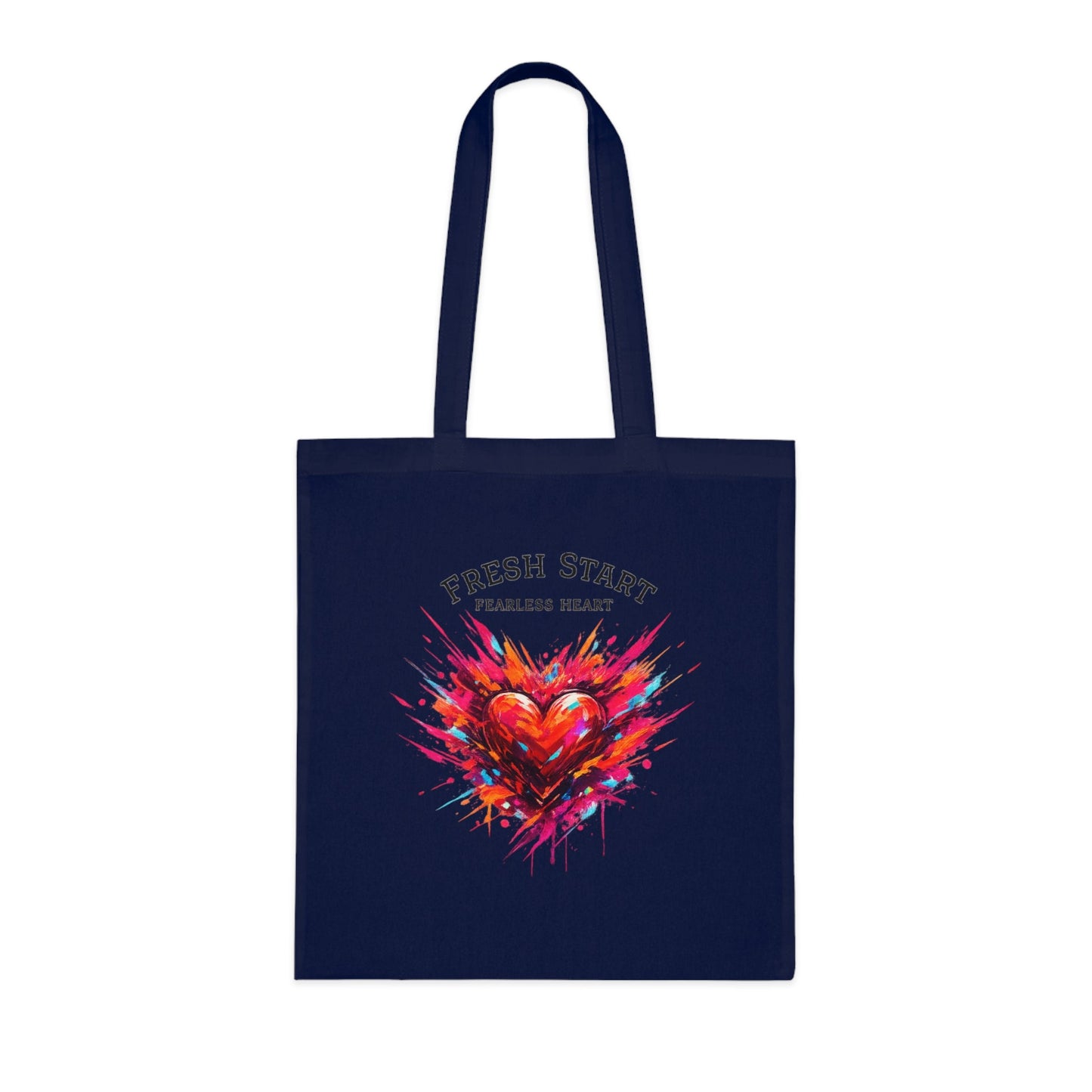 Fresh Start Fearless Heart Tote Bag | Inspirational Canvas Shopping Bag | Gifts & Lifestyle Collection - SJM Print Store
