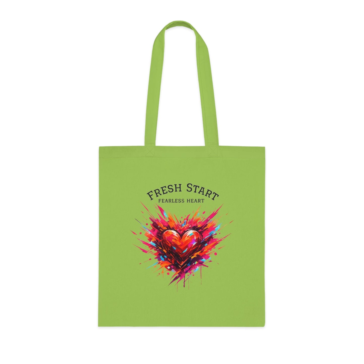 Fresh Start Fearless Heart Tote Bag | Inspirational Canvas Shopping Bag | Gifts & Lifestyle Collection - SJM Print Store