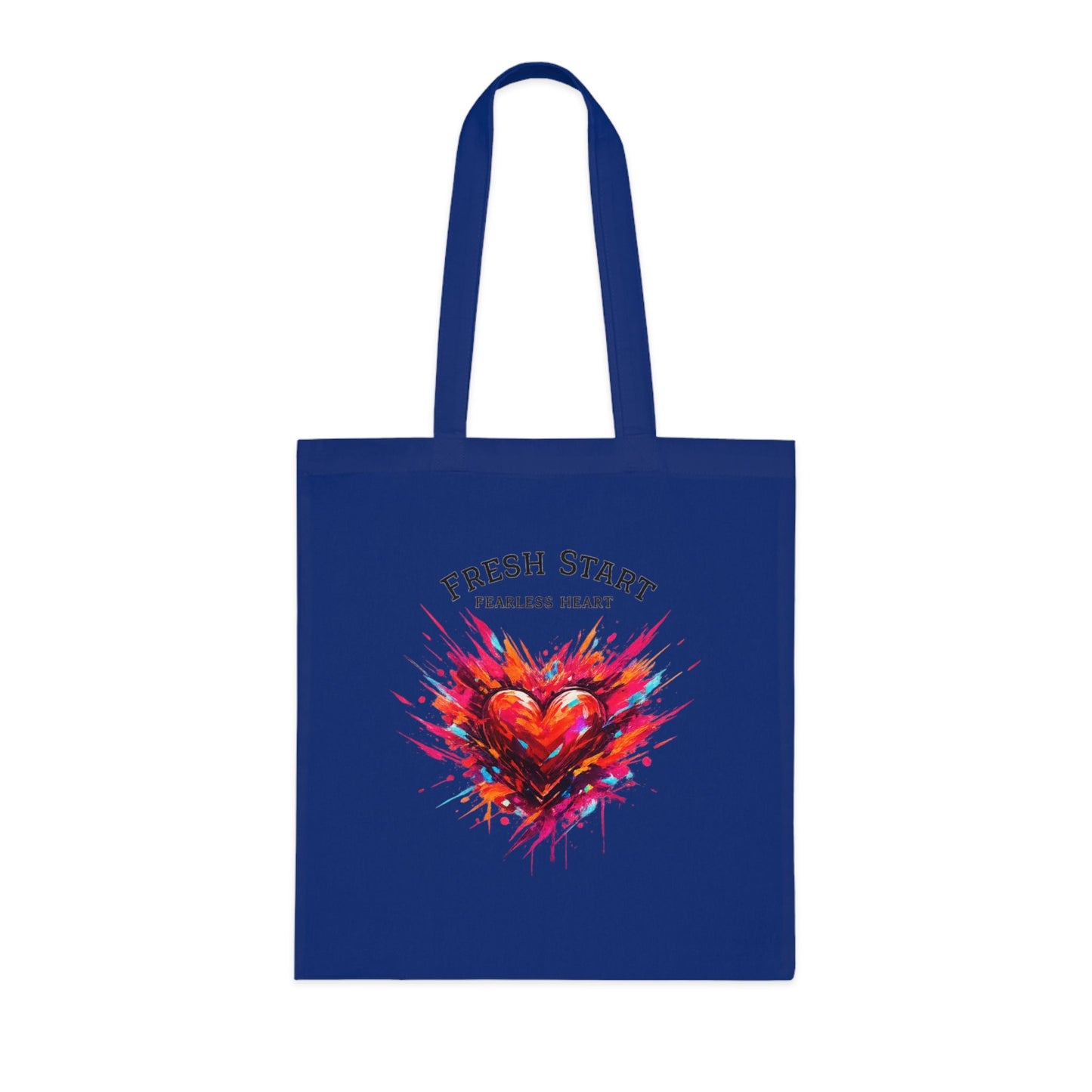 Fresh Start Fearless Heart Tote Bag | Inspirational Canvas Shopping Bag | Gifts & Lifestyle Collection - SJM Print Store