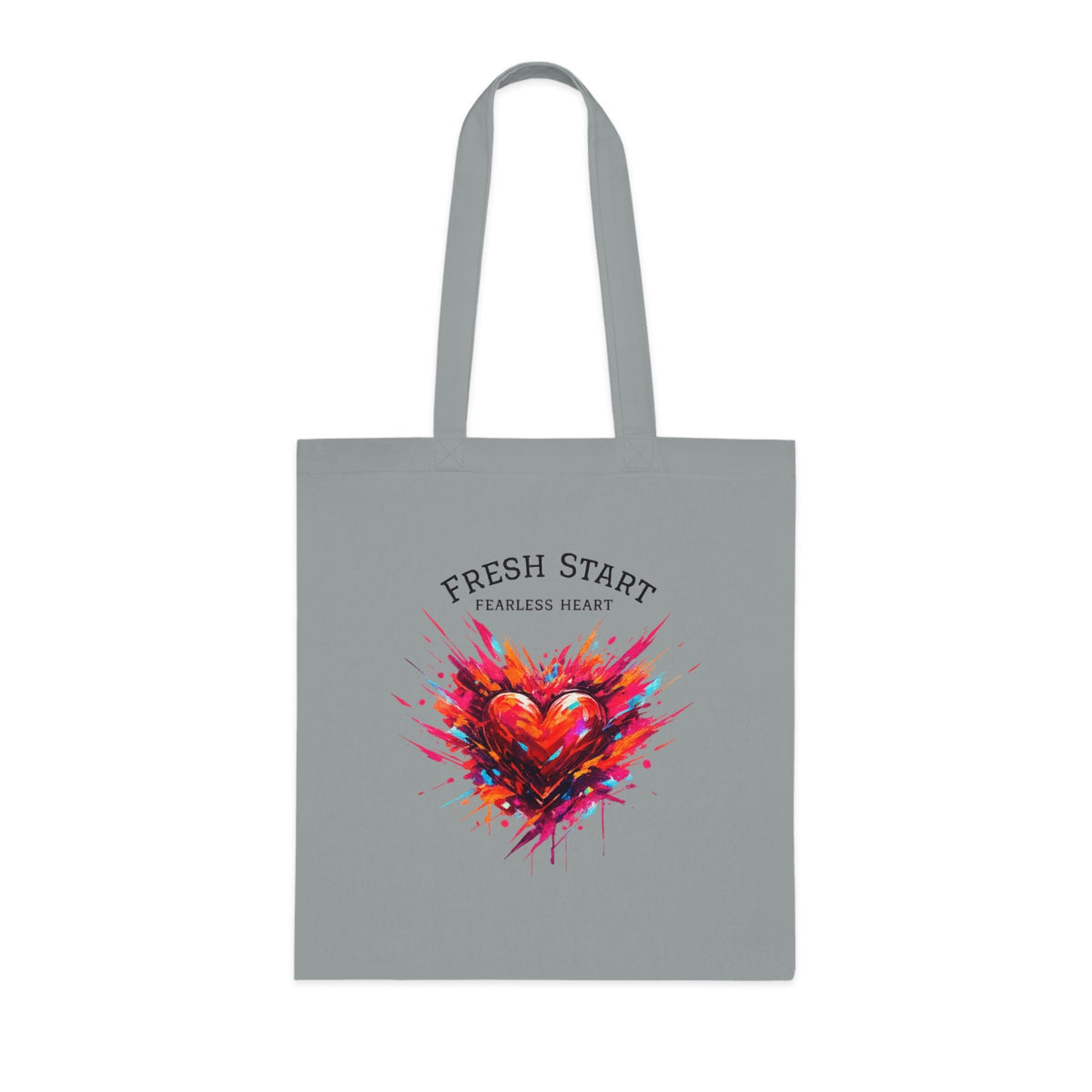 Fresh Start Fearless Heart Tote Bag | Inspirational Canvas Shopping Bag | Gifts & Lifestyle Collection - SJM Print Store