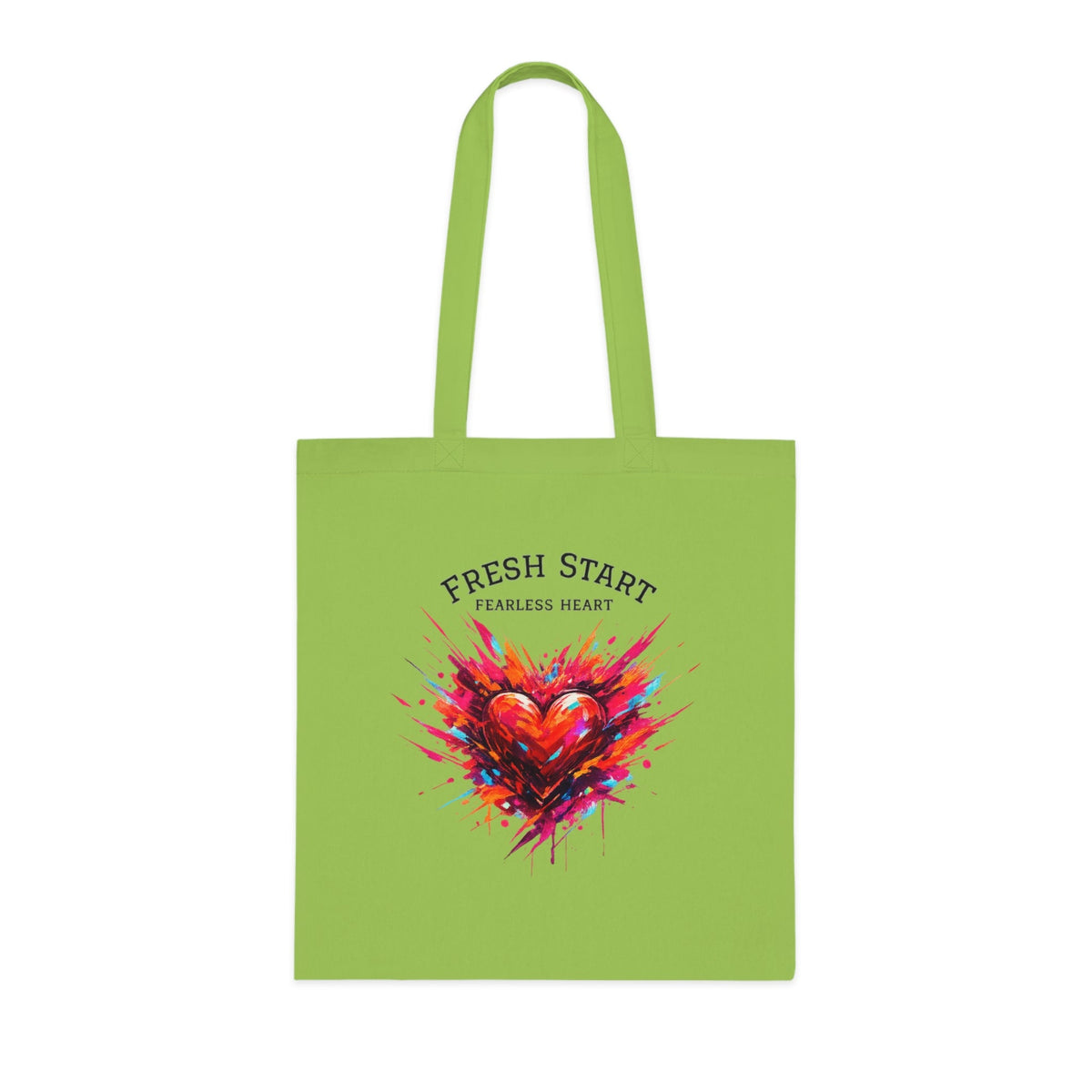 Fresh Start Fearless Heart Tote Bag | Inspirational Canvas Shopping Bag | Gifts & Lifestyle Collection - SJM Print Store