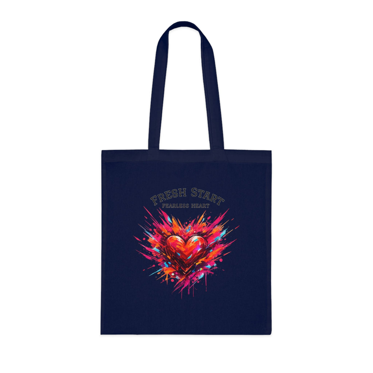 Fresh Start Fearless Heart Tote Bag | Inspirational Canvas Shopping Bag | Gifts & Lifestyle Collection - SJM Print Store