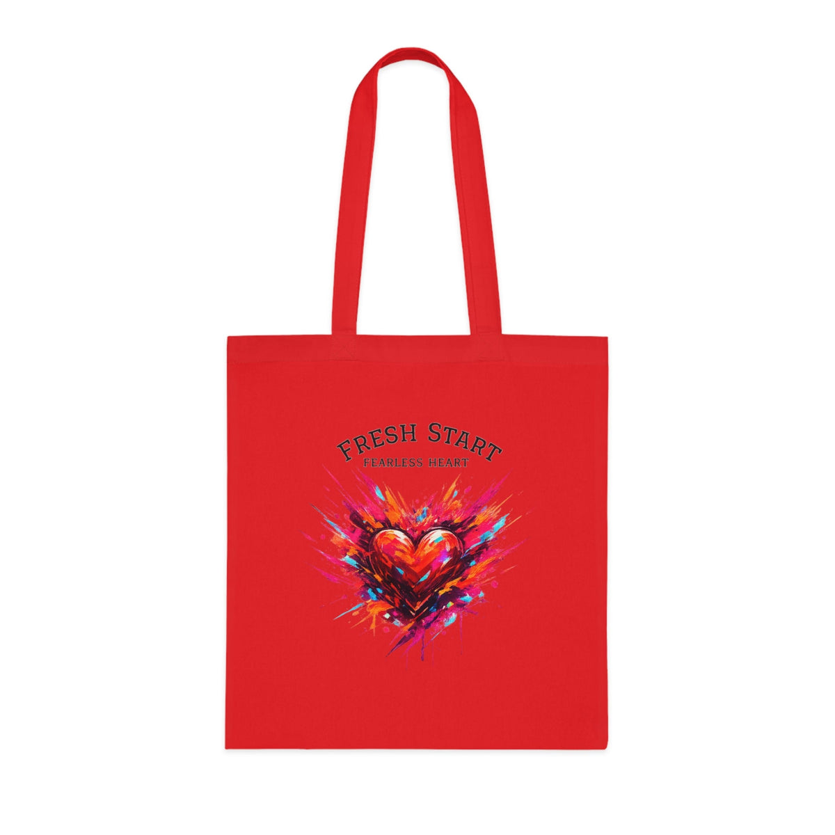 Fresh Start Fearless Heart Tote Bag | Inspirational Canvas Shopping Bag | Gifts & Lifestyle Collection - SJM Print Store