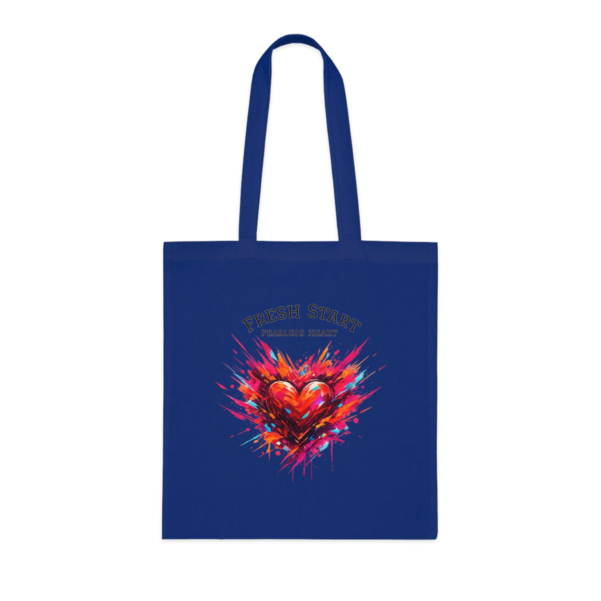 Fresh Start Fearless Heart Tote Bag | Inspirational Canvas Shopping Bag | Gifts & Lifestyle Collection - SJM Print Store
