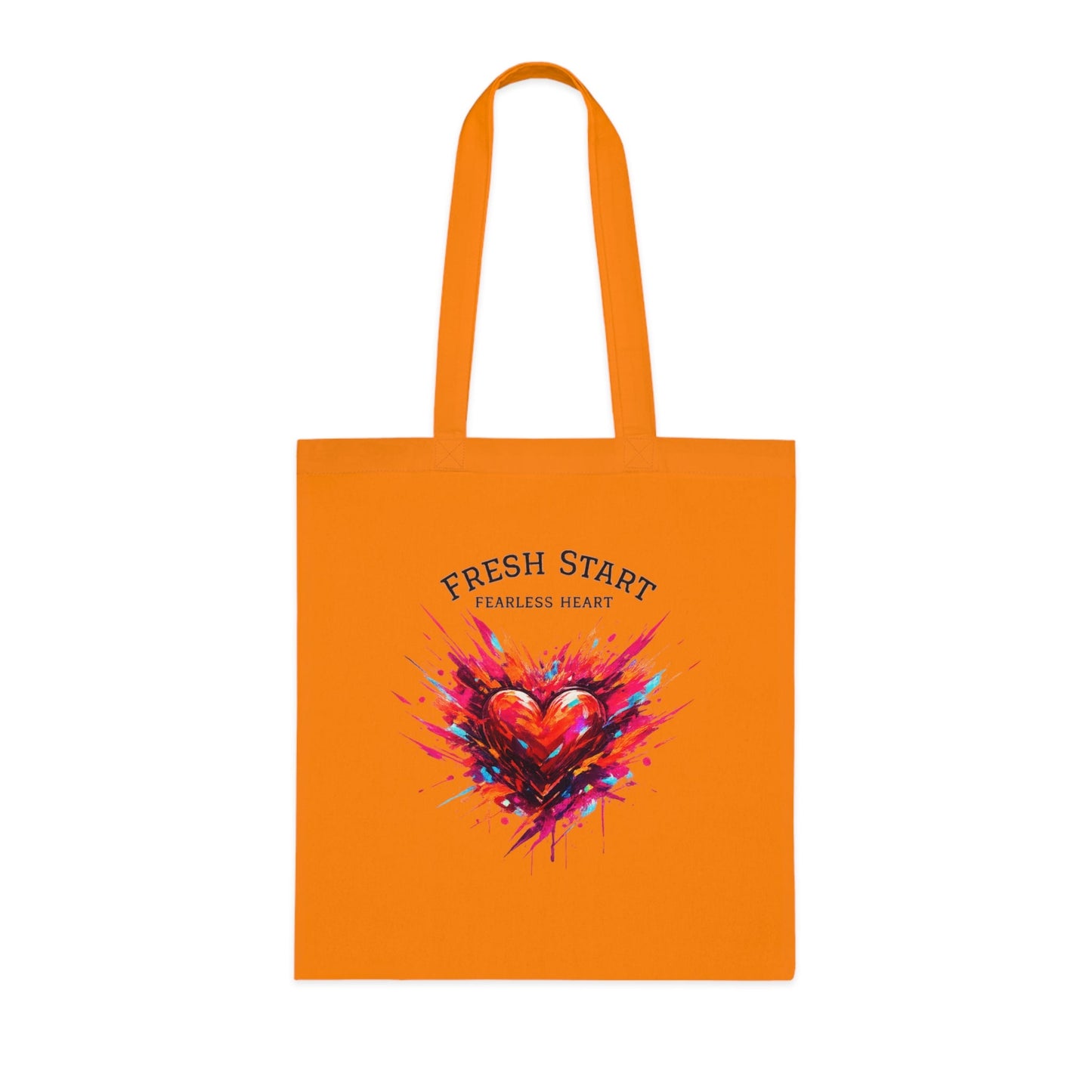 Fresh Start Fearless Heart Tote Bag | Inspirational Canvas Shopping Bag | Gifts & Lifestyle Collection - SJM Print Store