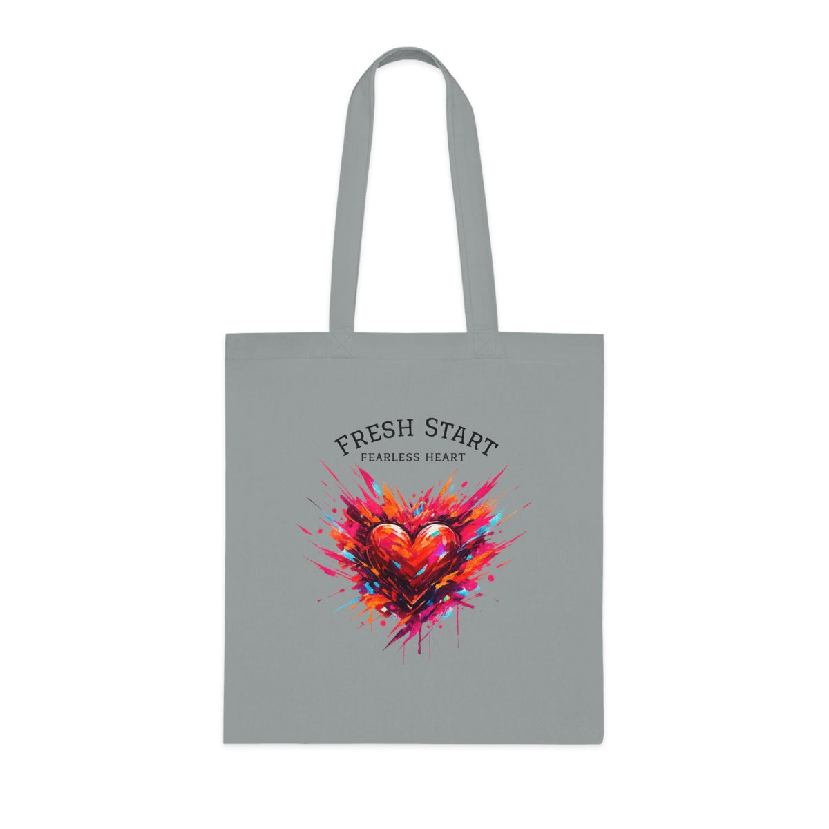 Fresh Start Fearless Heart Tote Bag | Inspirational Canvas Shopping Bag | Gifts & Lifestyle Collection - SJM Print Store