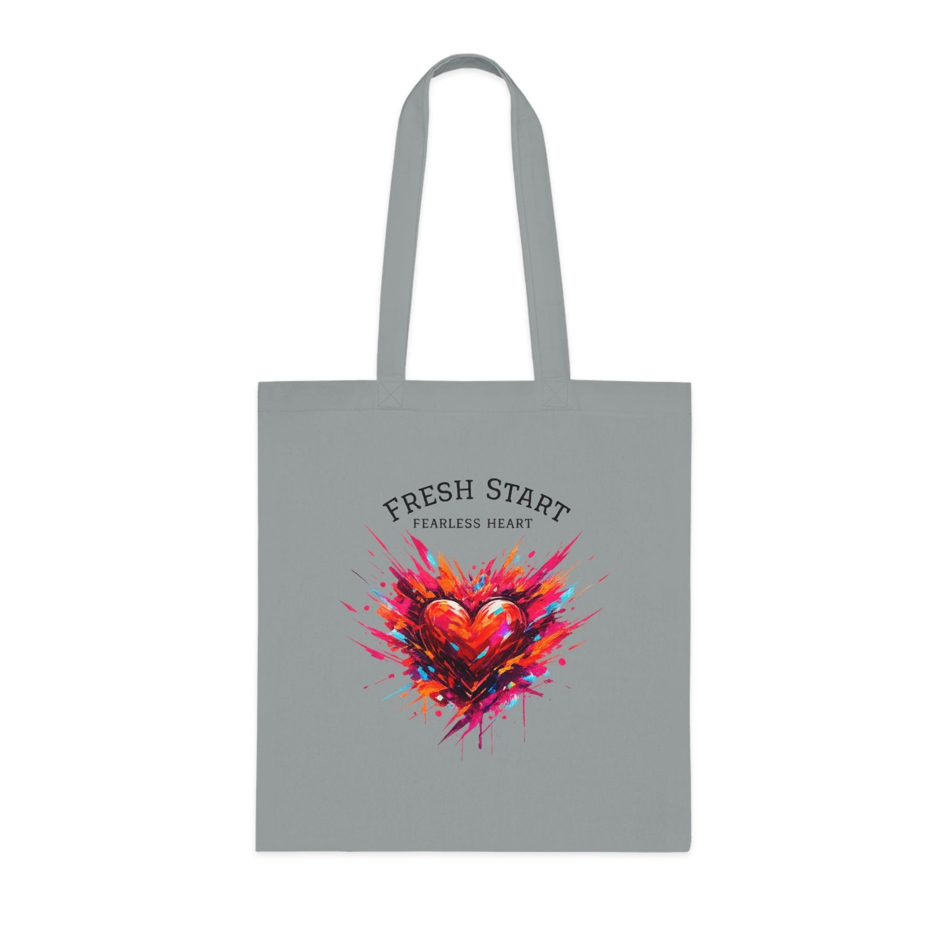 Fresh Start Fearless Heart Tote Bag | Inspirational Canvas Shopping Bag | Gifts & Lifestyle Collection - SJM Print Store