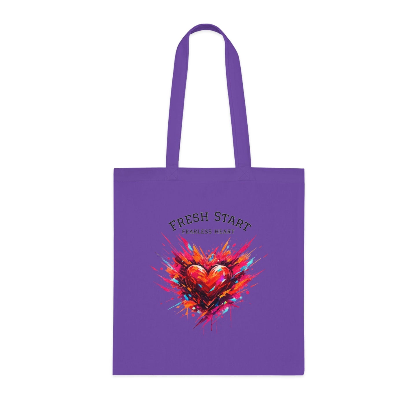 Fresh Start Fearless Heart Tote Bag | Inspirational Canvas Shopping Bag | Gifts & Lifestyle Collection - SJM Print Store
