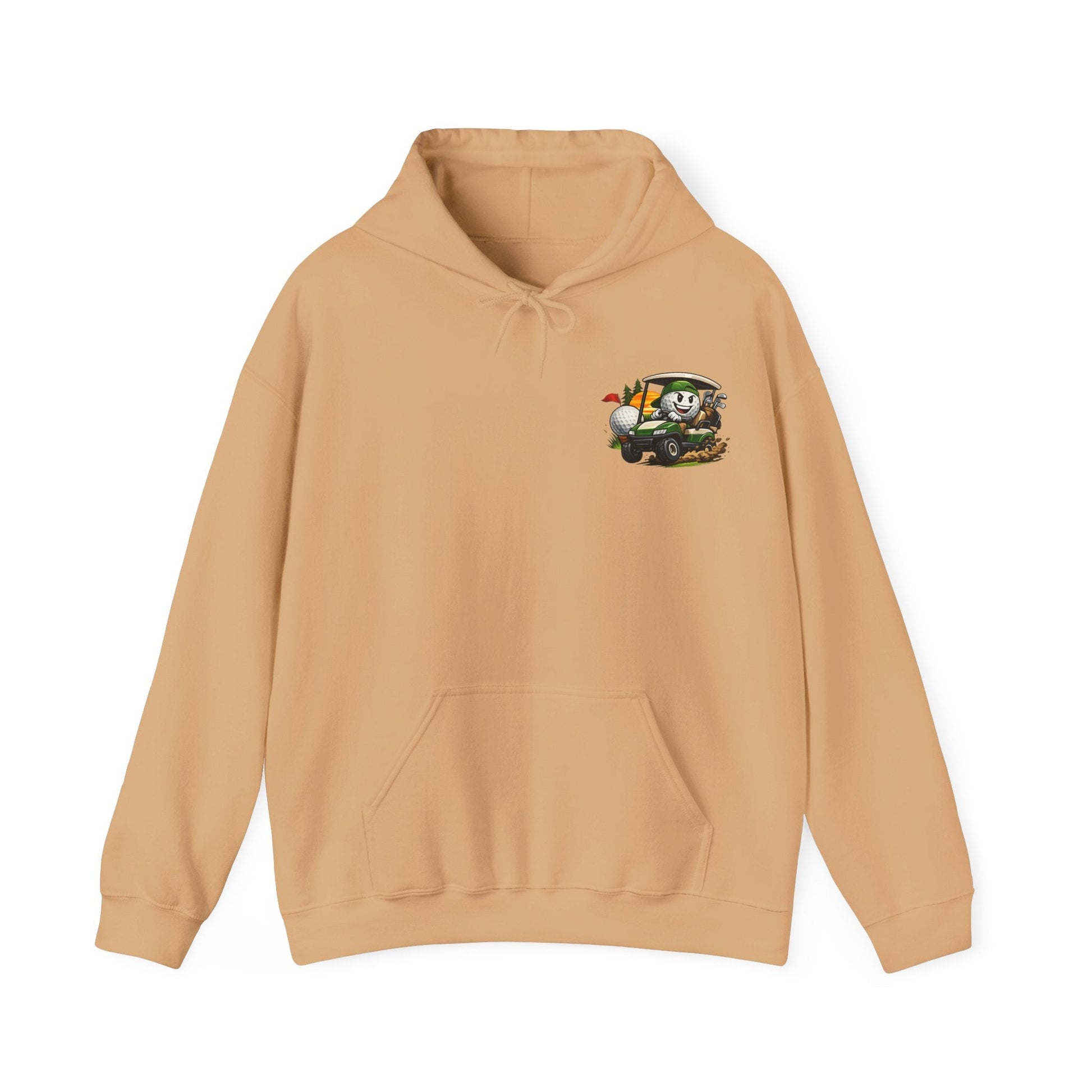 Fun Golf Cart Hoodie Small Front Print Golfing Design - SJM Print Store