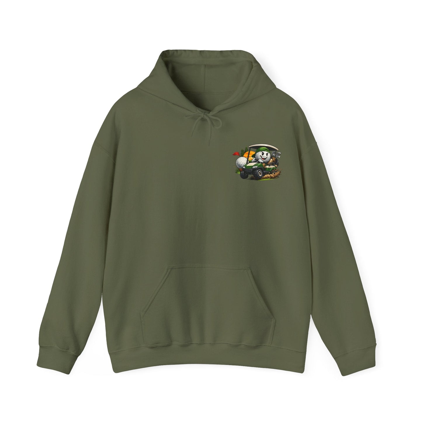 Fun Golf Cart Hoodie Small Front Print Golfing Design - SJM Print Store