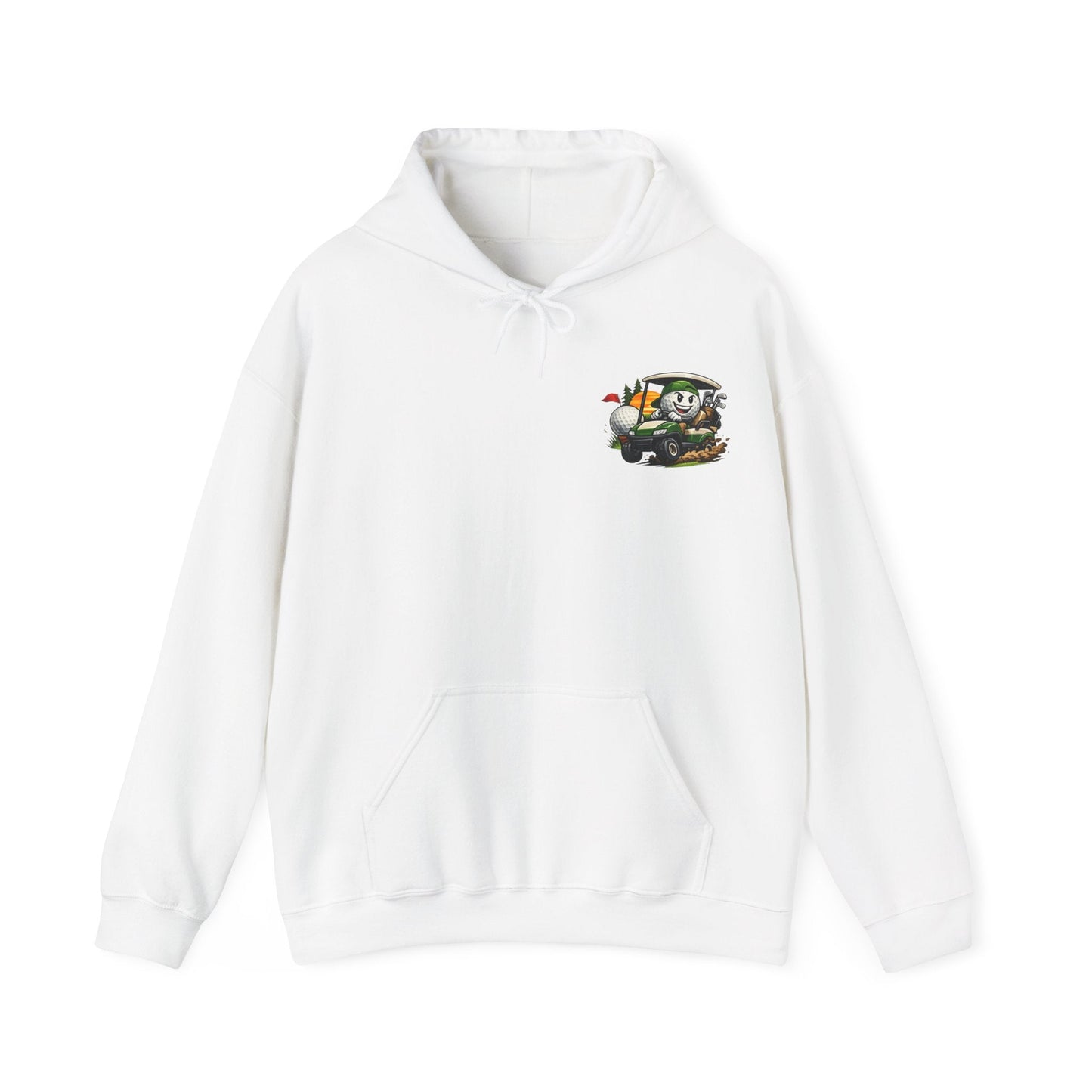 Fun Golf Cart Hoodie Small Front Print Golfing Design - SJM Print Store