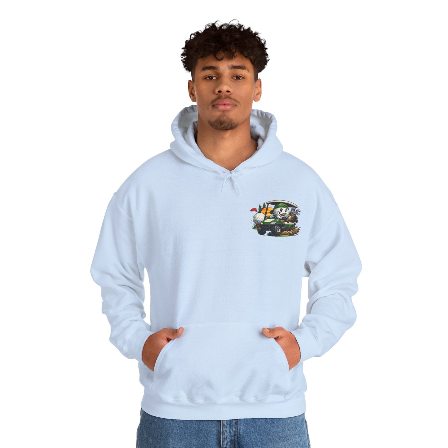 Fun Golf Cart Hoodie Small Front Print Golfing Design - SJM Print Store