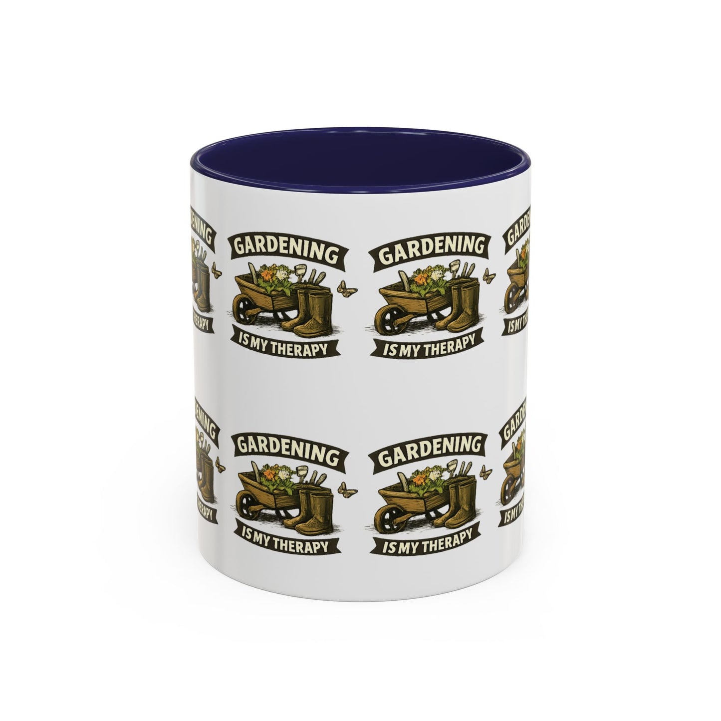 Gardening Is My Therapy Accent Coffee Mug - SJM Print Store