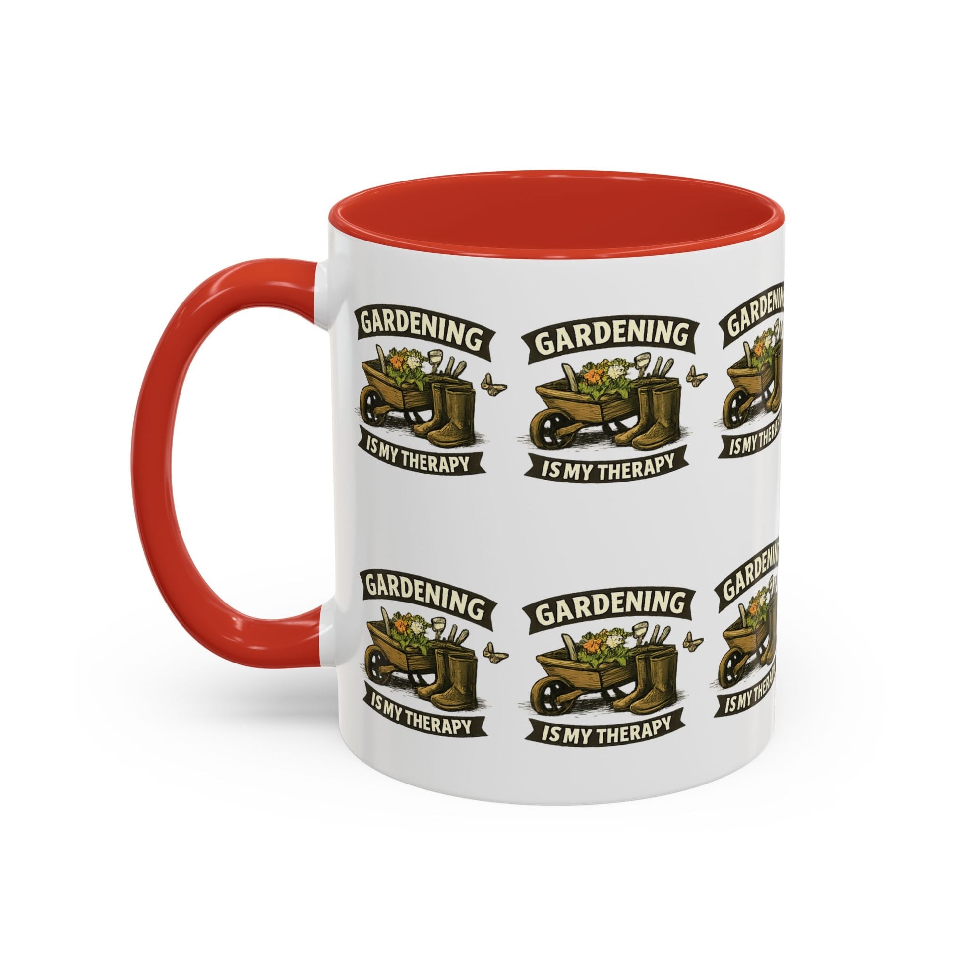 Gardening Is My Therapy Accent Coffee Mug - SJM Print Store