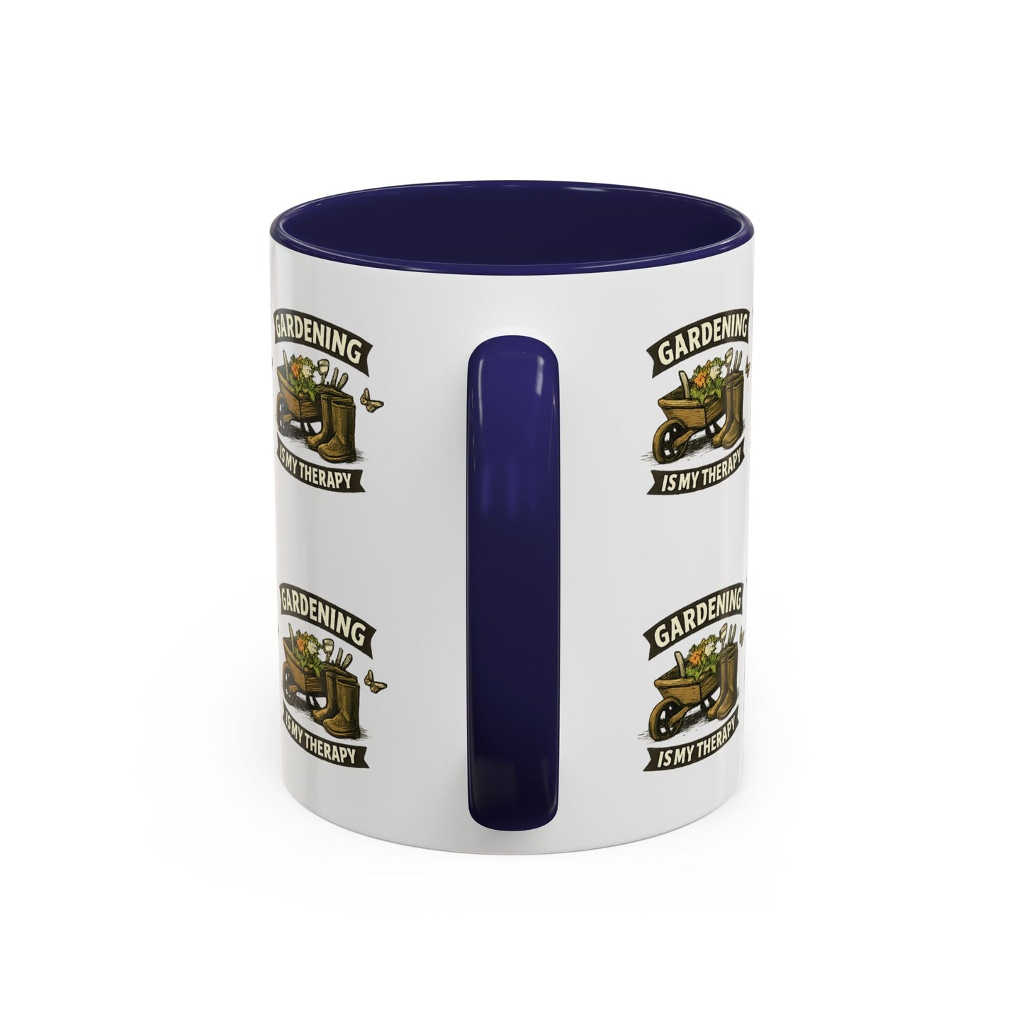 Gardening Is My Therapy Accent Coffee Mug - SJM Print Store