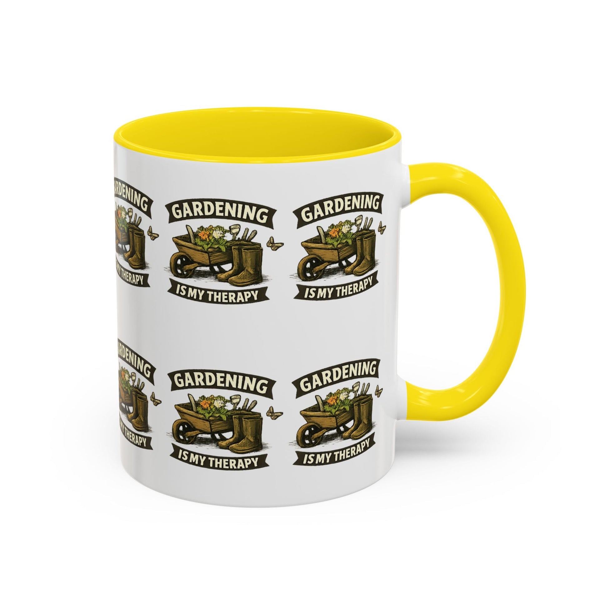 Gardening Is My Therapy Accent Coffee Mug - SJM Print Store