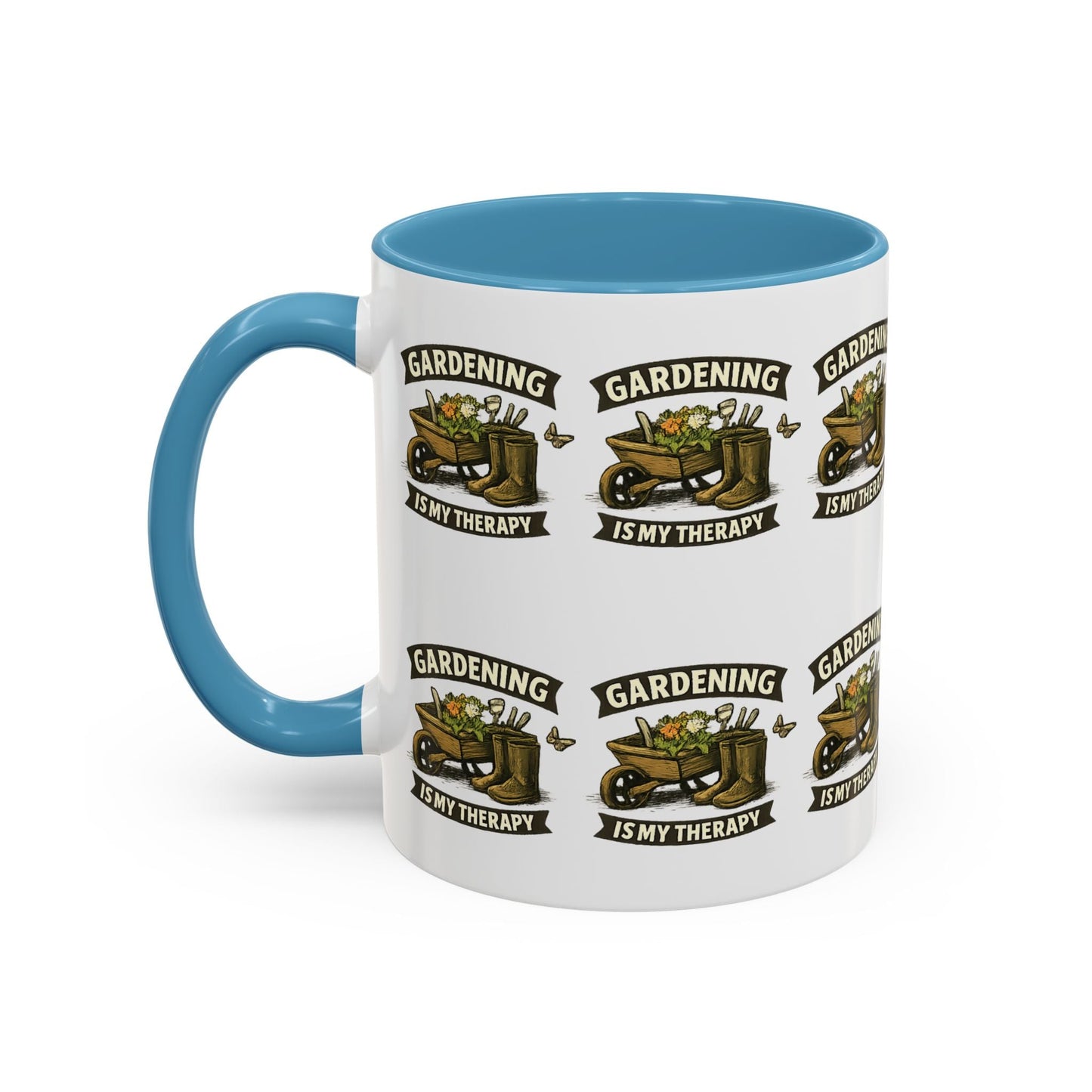 Gardening Is My Therapy Accent Coffee Mug - SJM Print Store