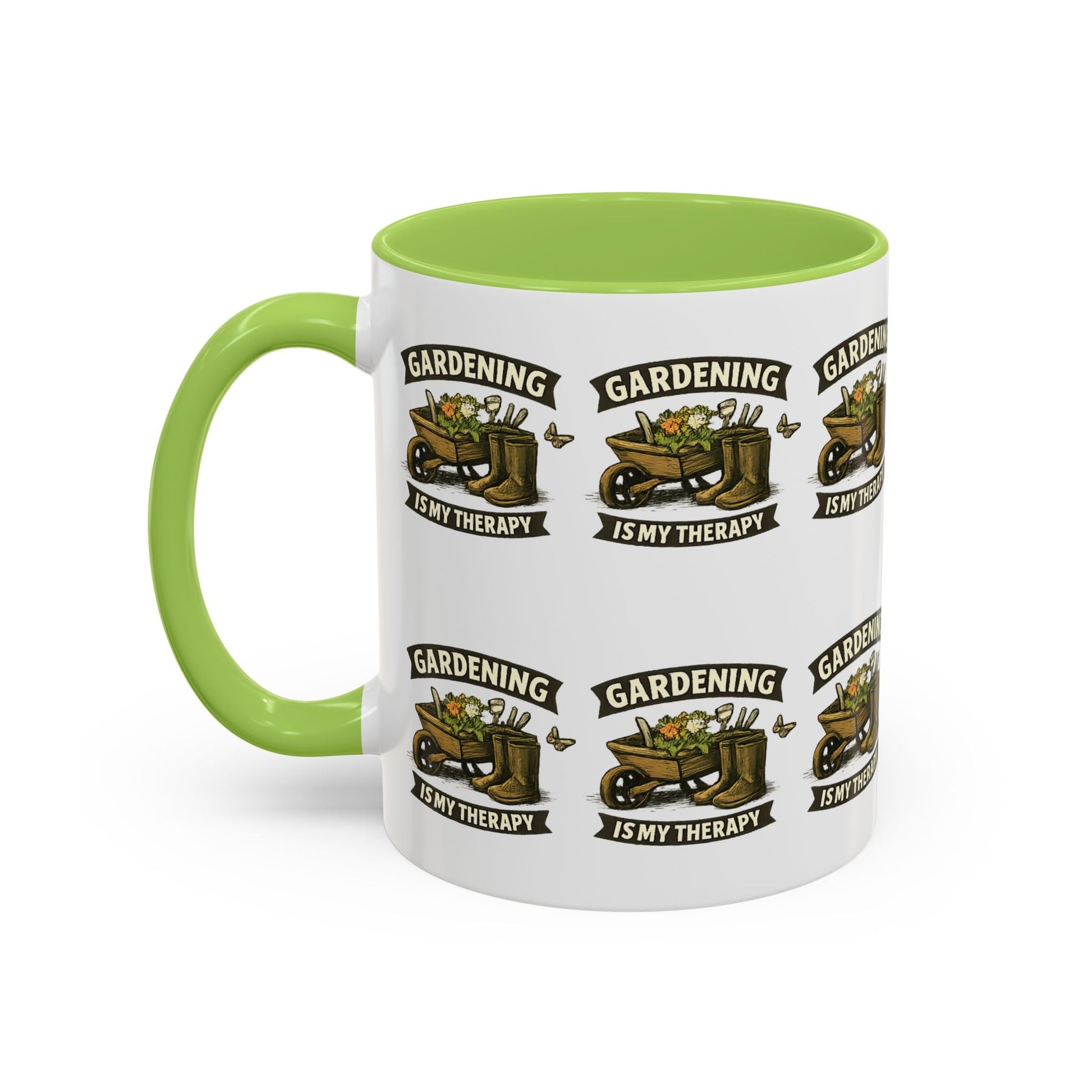 Gardening Is My Therapy Accent Coffee Mug - SJM Print Store