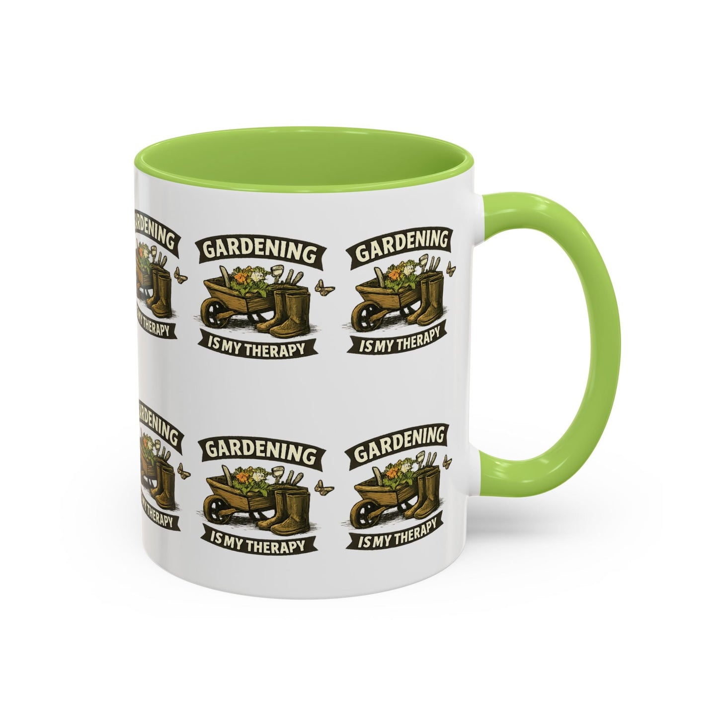 Gardening Is My Therapy Accent Coffee Mug - SJM Print Store
