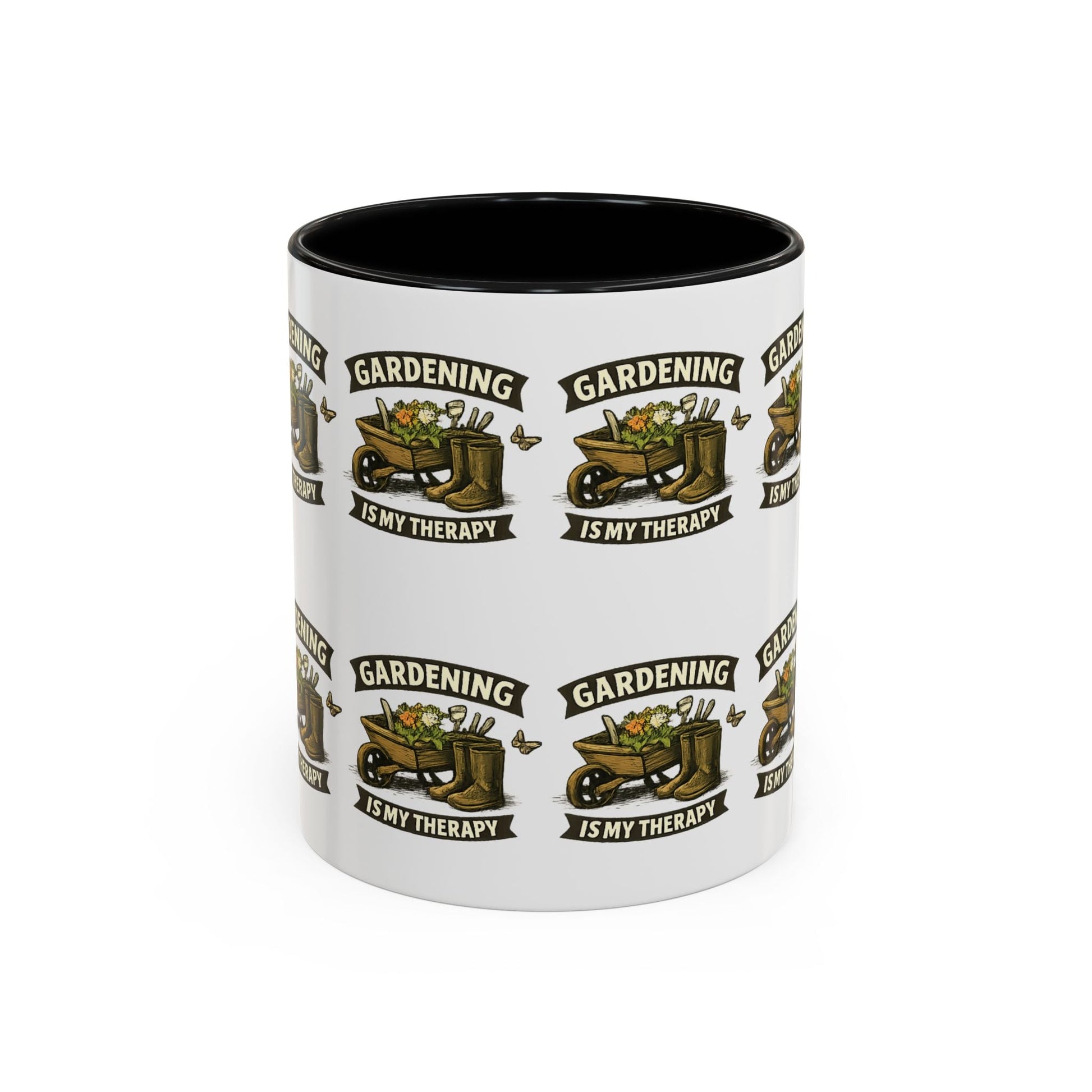 Gardening Is My Therapy Accent Coffee Mug - SJM Print Store