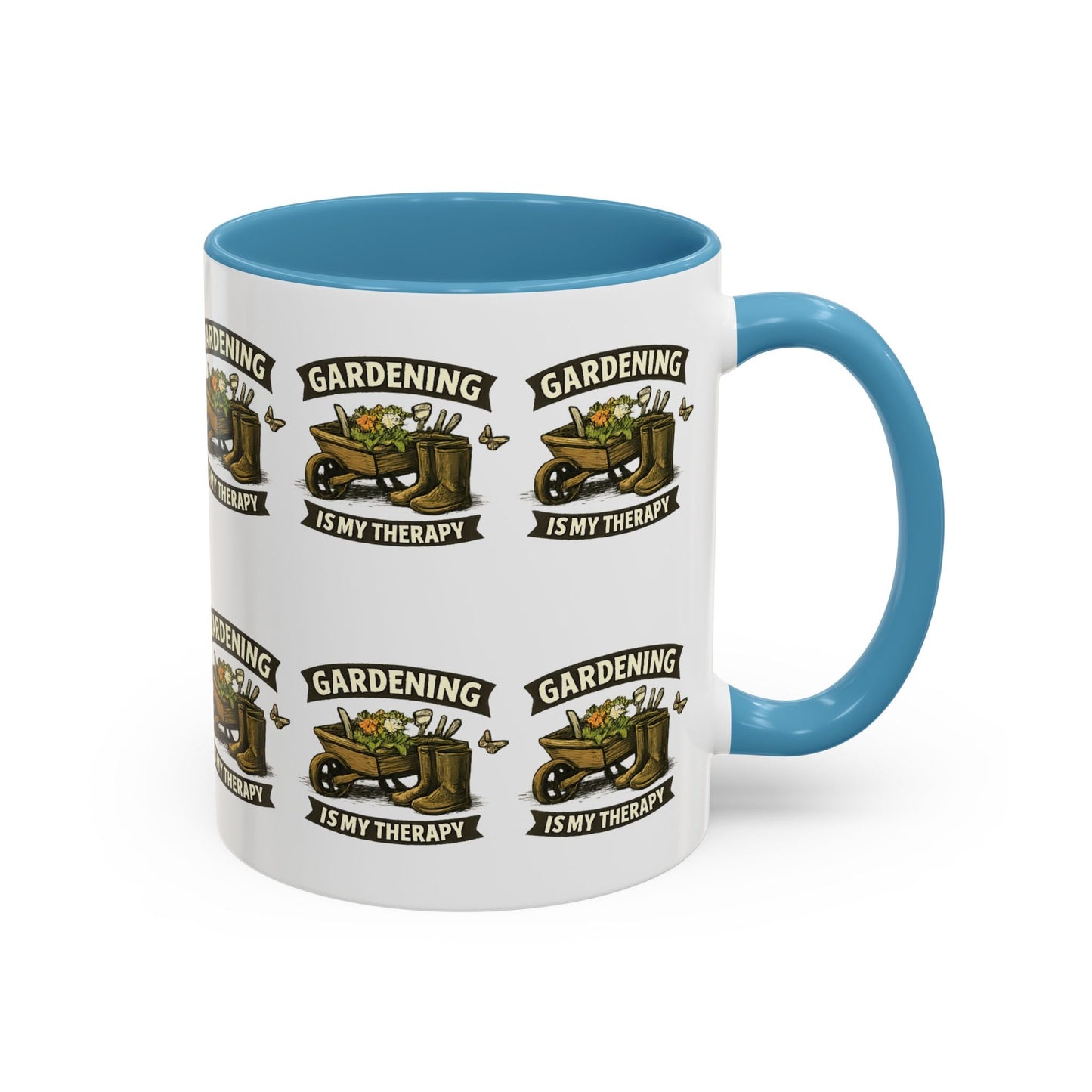 Gardening Is My Therapy Accent Coffee Mug - SJM Print Store
