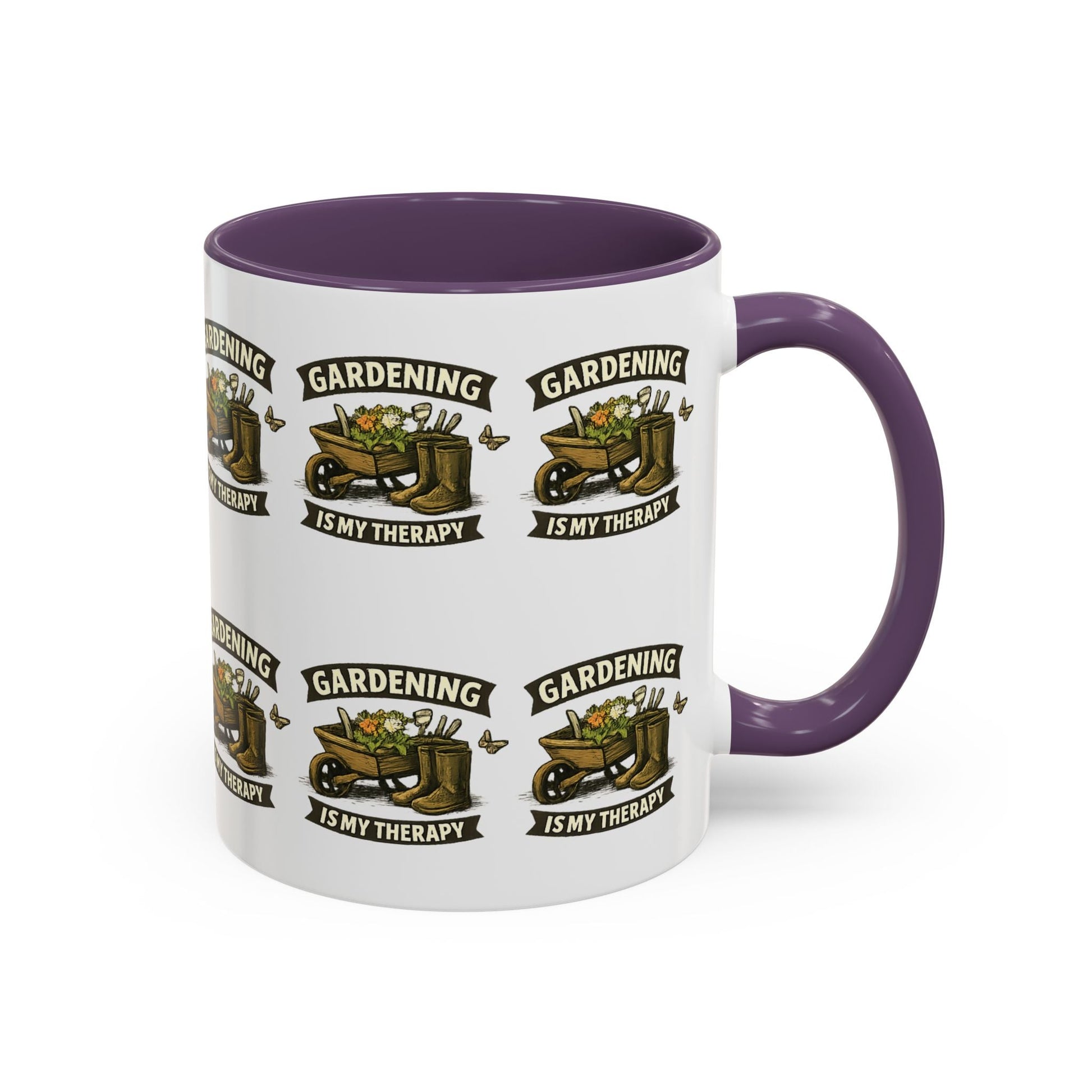 Gardening Is My Therapy Accent Coffee Mug - SJM Print Store