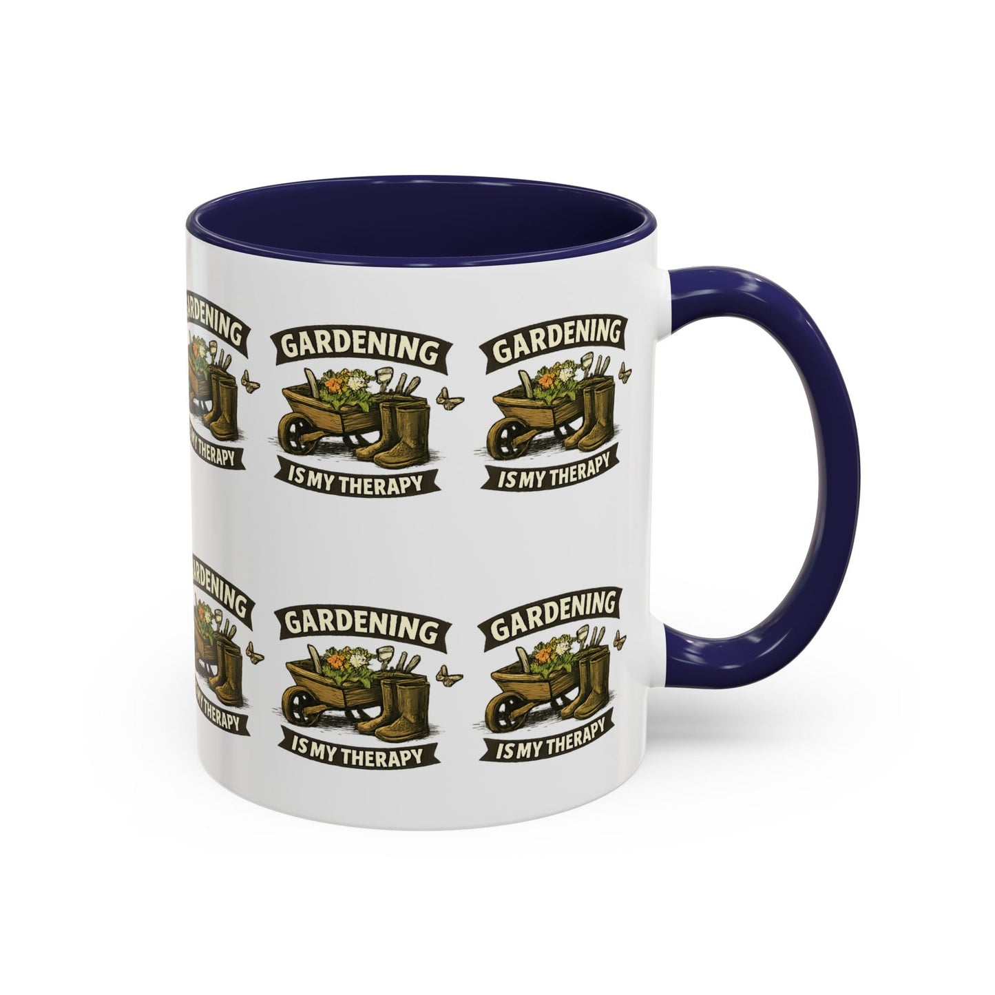 Gardening Is My Therapy Accent Coffee Mug - SJM Print Store