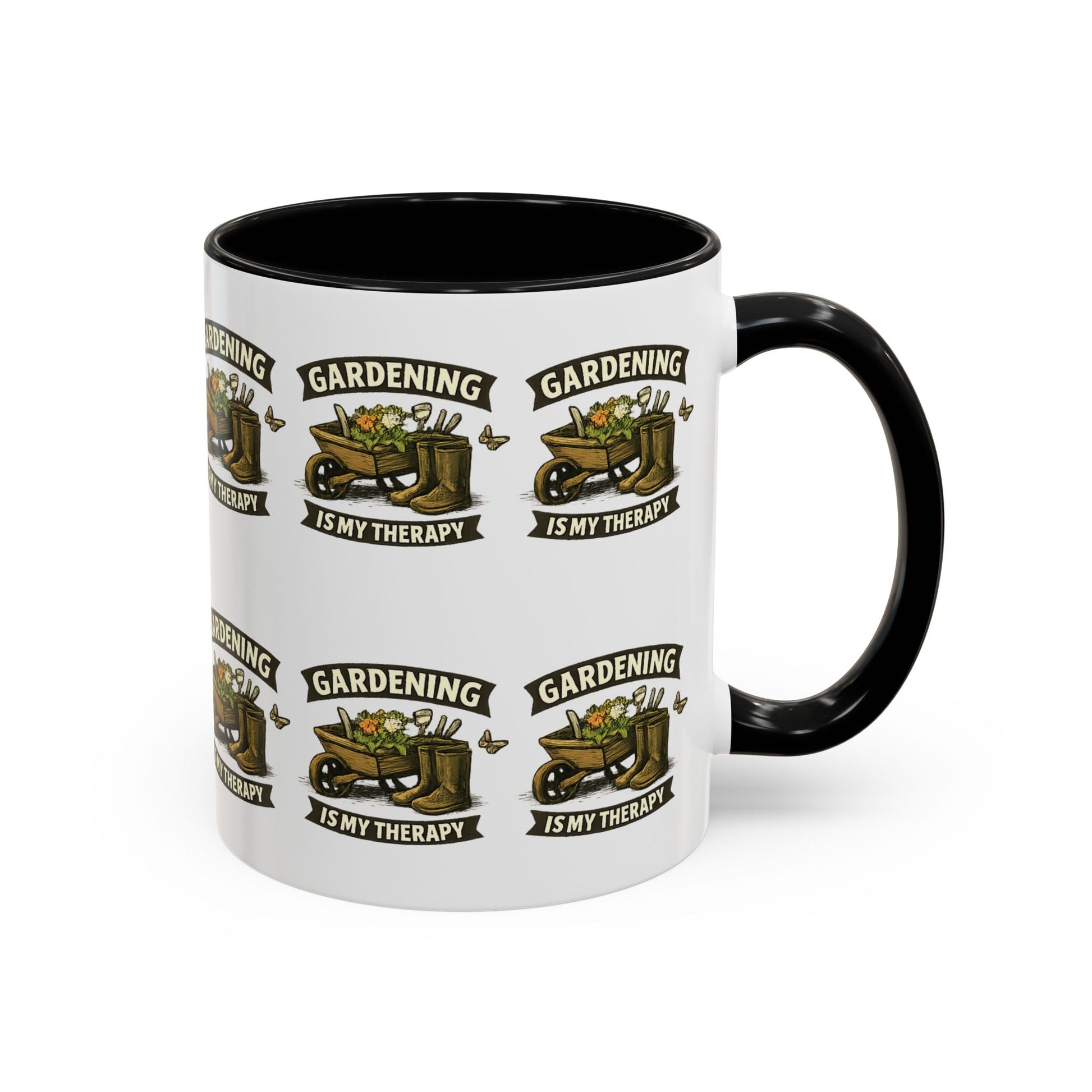 Gardening Is My Therapy Accent Coffee Mug - SJM Print Store