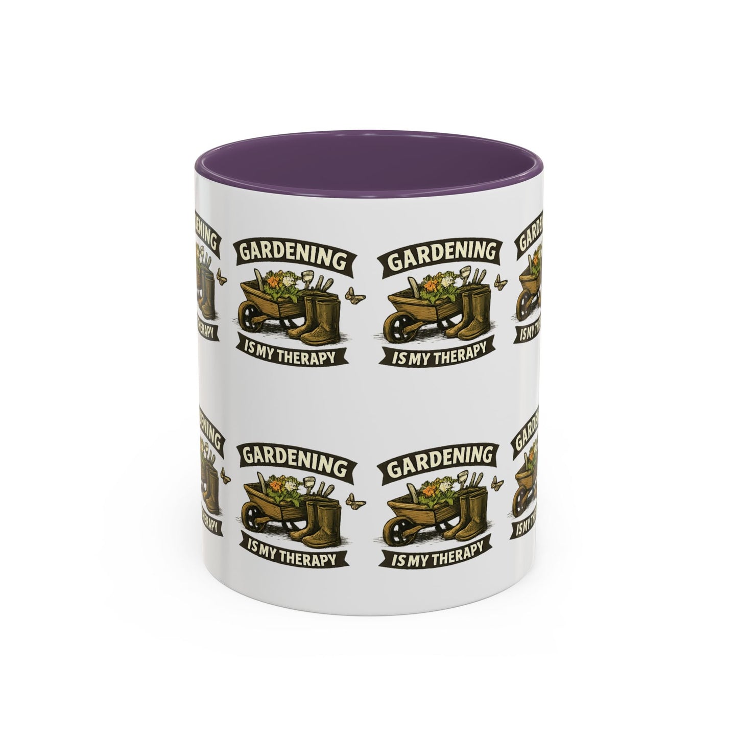 Gardening Is My Therapy Accent Coffee Mug - SJM Print Store