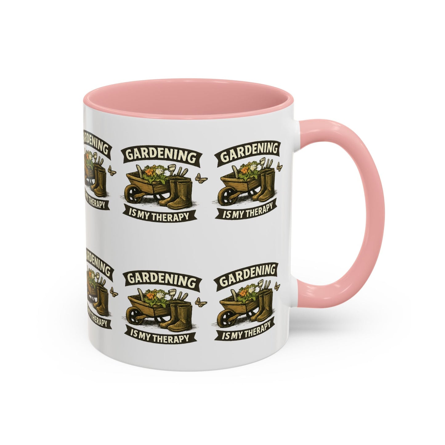 Gardening Is My Therapy Accent Coffee Mug - SJM Print Store