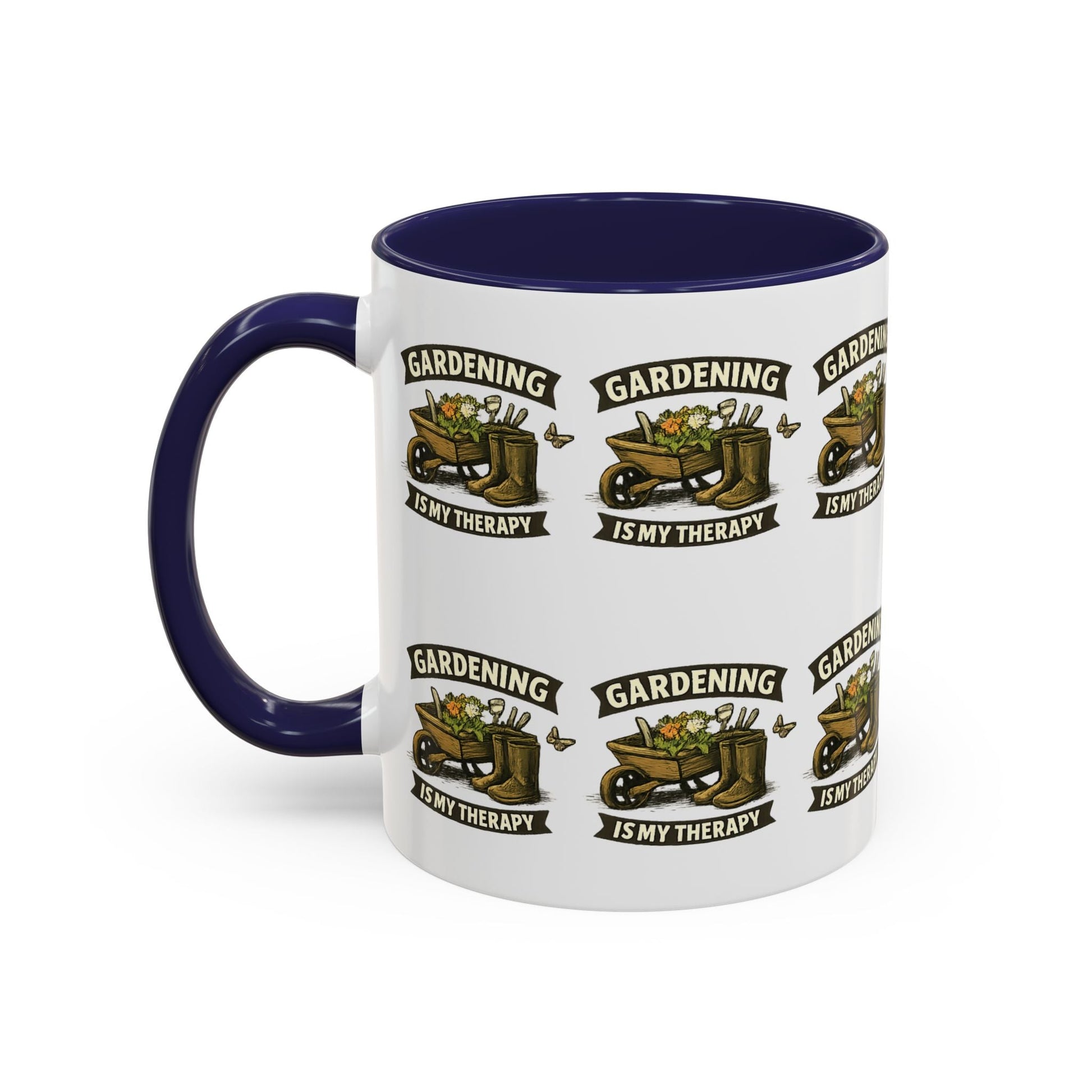 Gardening Is My Therapy Accent Coffee Mug - SJM Print Store