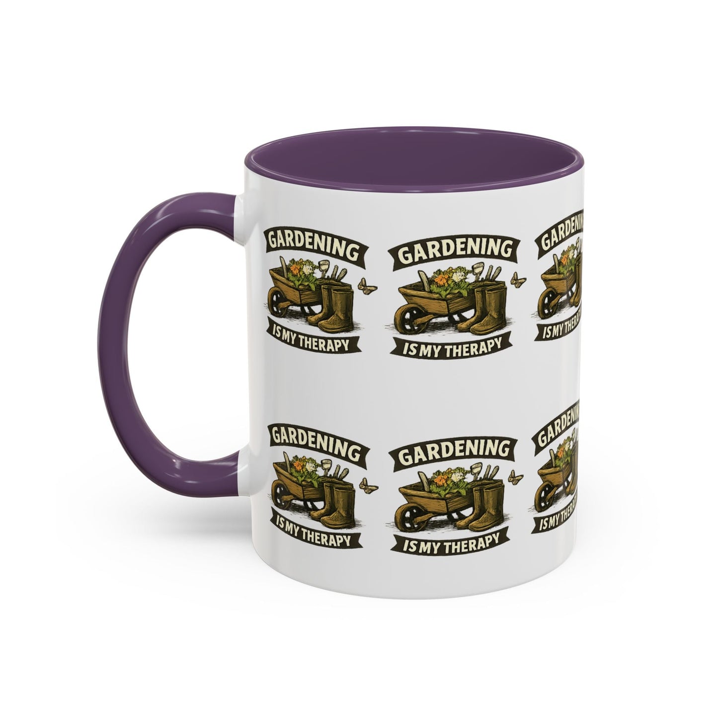 Gardening Is My Therapy Accent Coffee Mug - SJM Print Store
