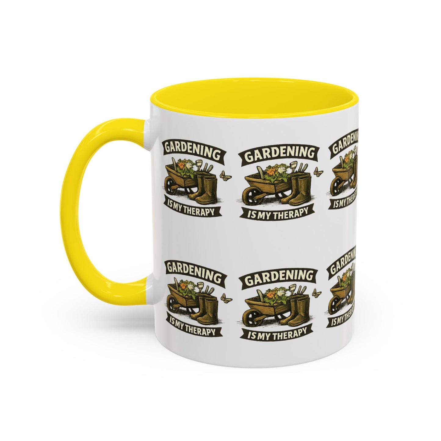 Gardening Is My Therapy Accent Coffee Mug - SJM Print Store