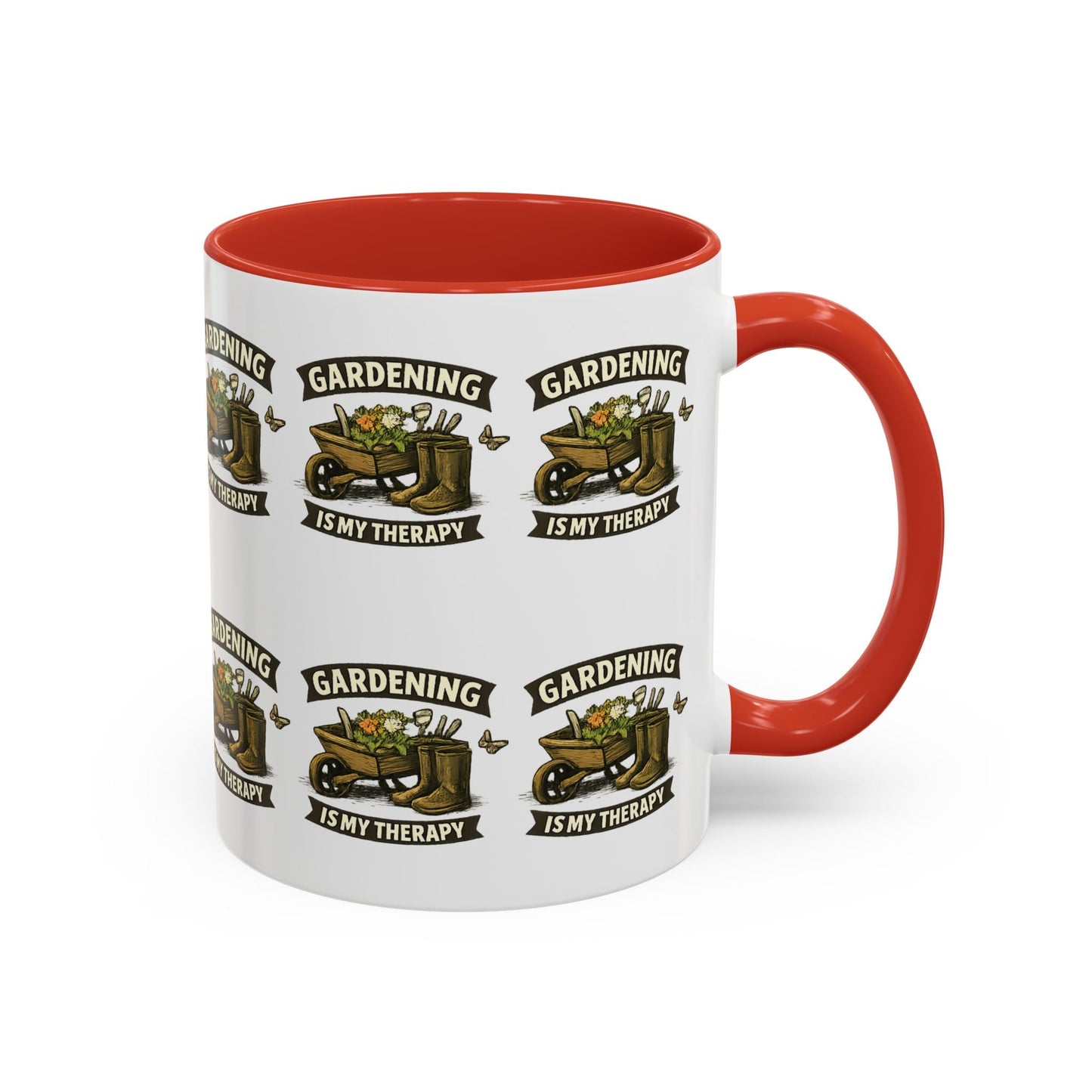 Gardening Is My Therapy Accent Coffee Mug - SJM Print Store