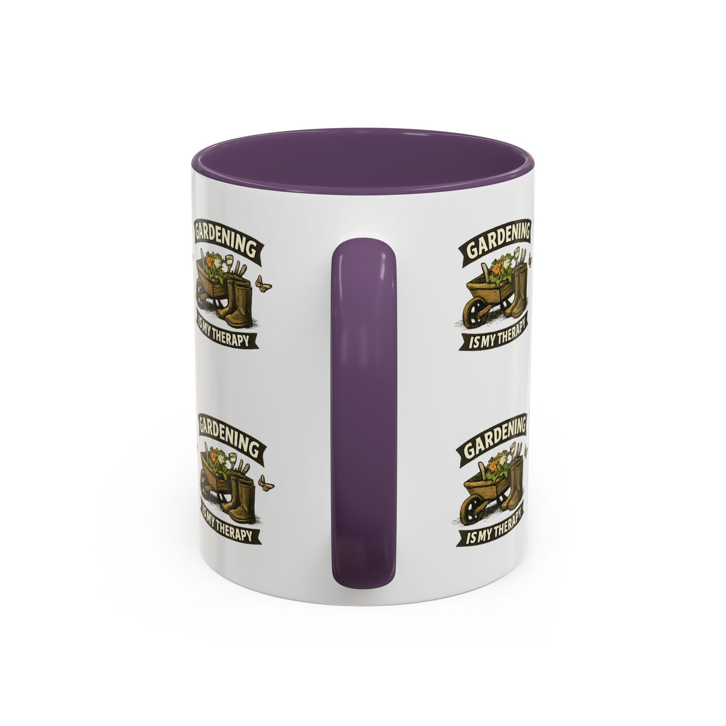Gardening Is My Therapy Accent Coffee Mug - SJM Print Store